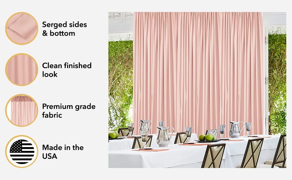 AK TRADING CO. 10 feet x 10 feet Valley Green Polyester Backdrop Drapes Curta…