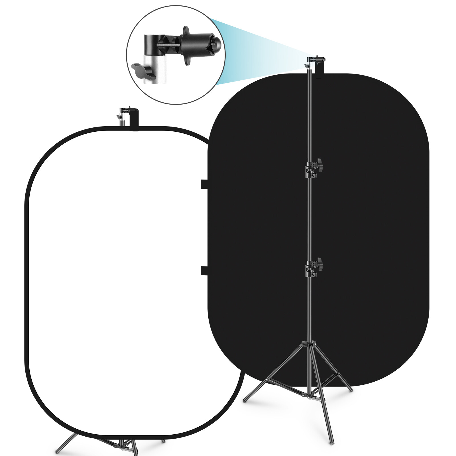 Neewer 5’x7′ Chromakey Black & White 2-in-1 Double-Sided Pop-Up Collapsible