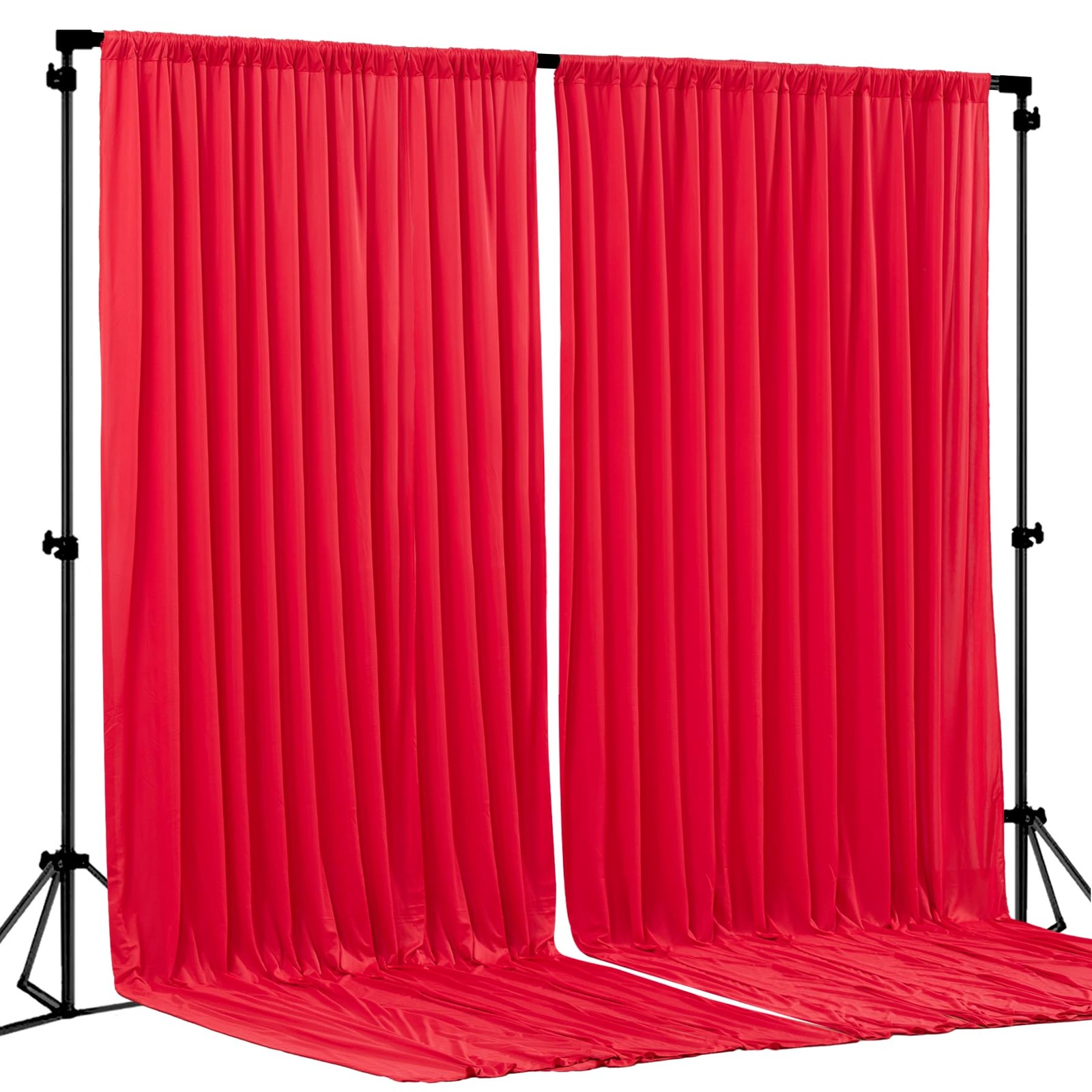 Red Backdrop Curtains 8x10ft 2 Panels Wrinkle Free Photo Background Drapes