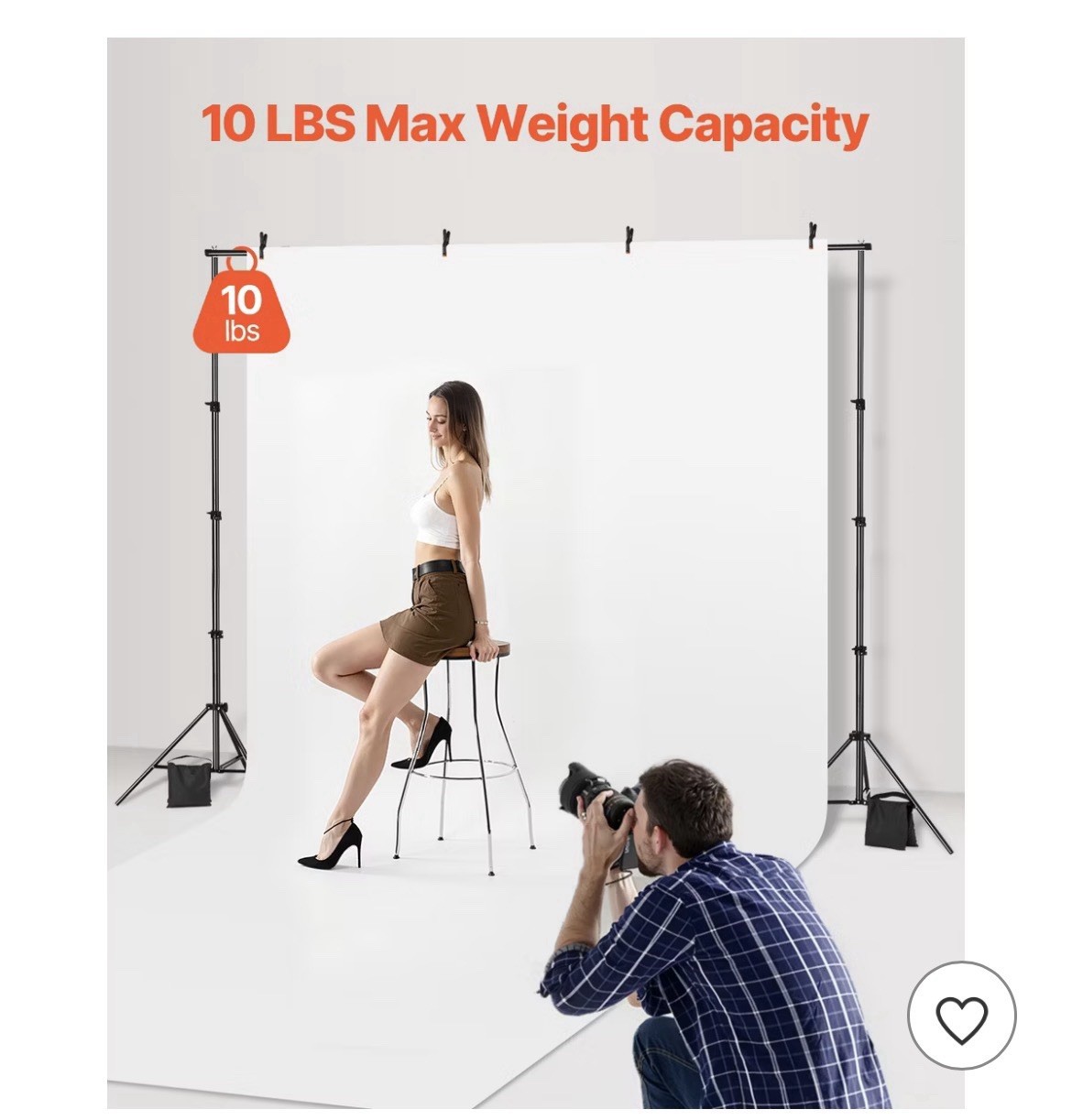 VEVOR Backdrop Stand Background Stand Kit with 2 Tripod for Party & Photo Studio
