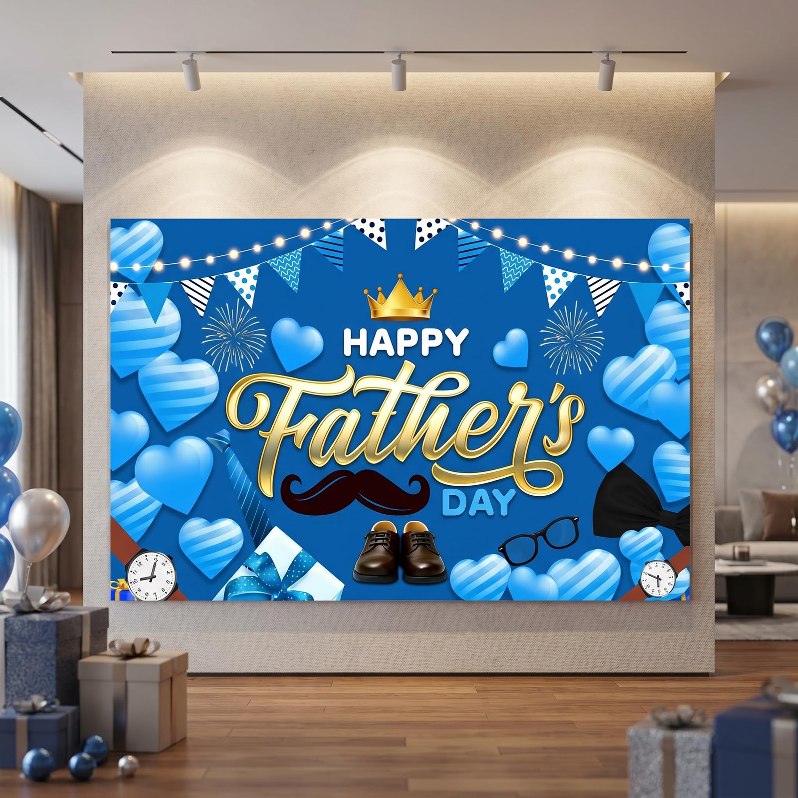 Happy Fathers Day Banner Decorations Extra Large 70.8×43.3in Waterproof Best …