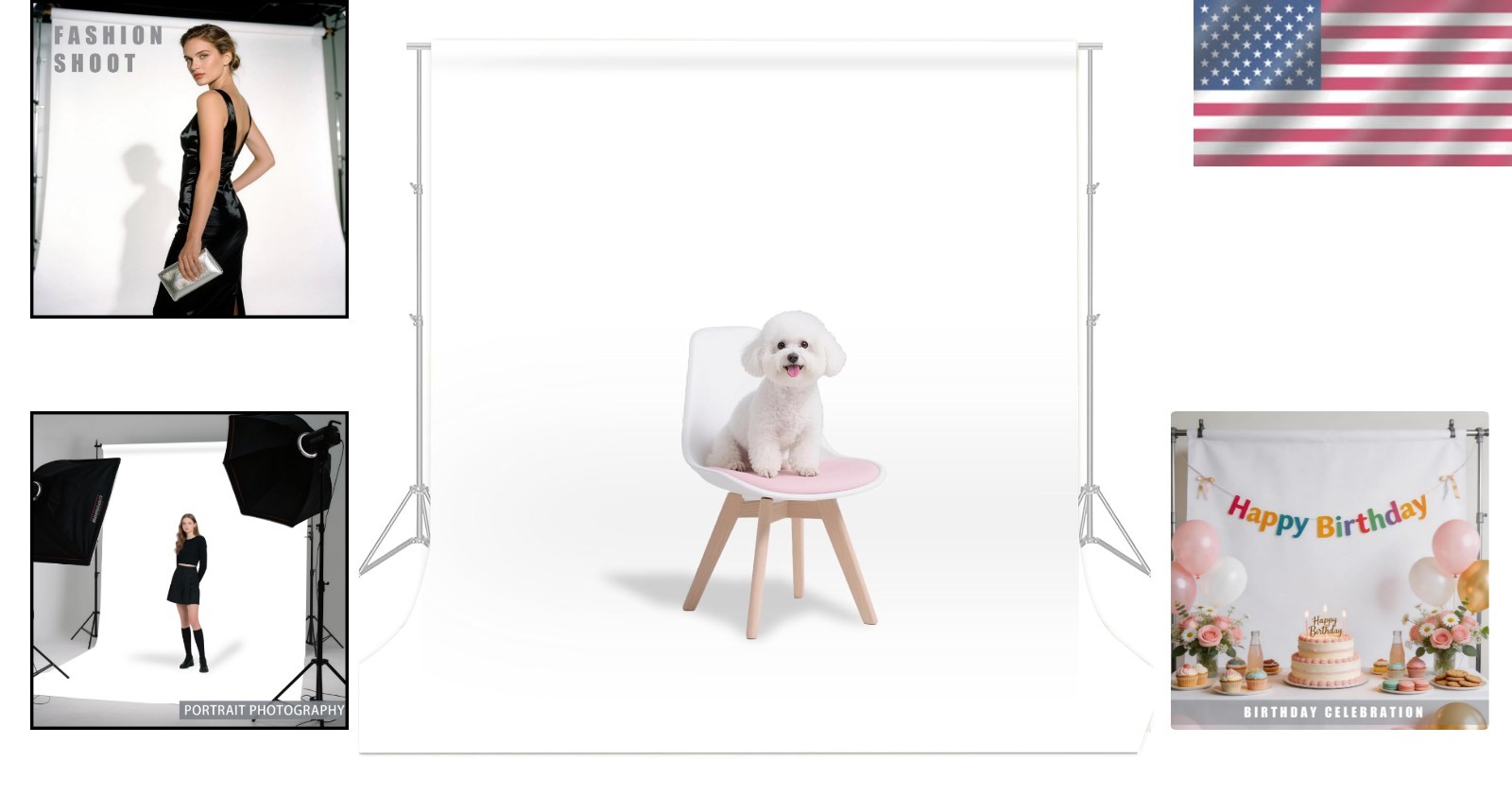 5x7FT Machine Washable White Backdrop for Timeless Portraits & Celebrations