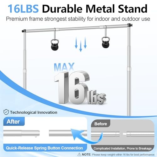 8 x 8FT Backdrop Banner Stand, Heavy Duty Adjustable Photo 8x8ft Silver