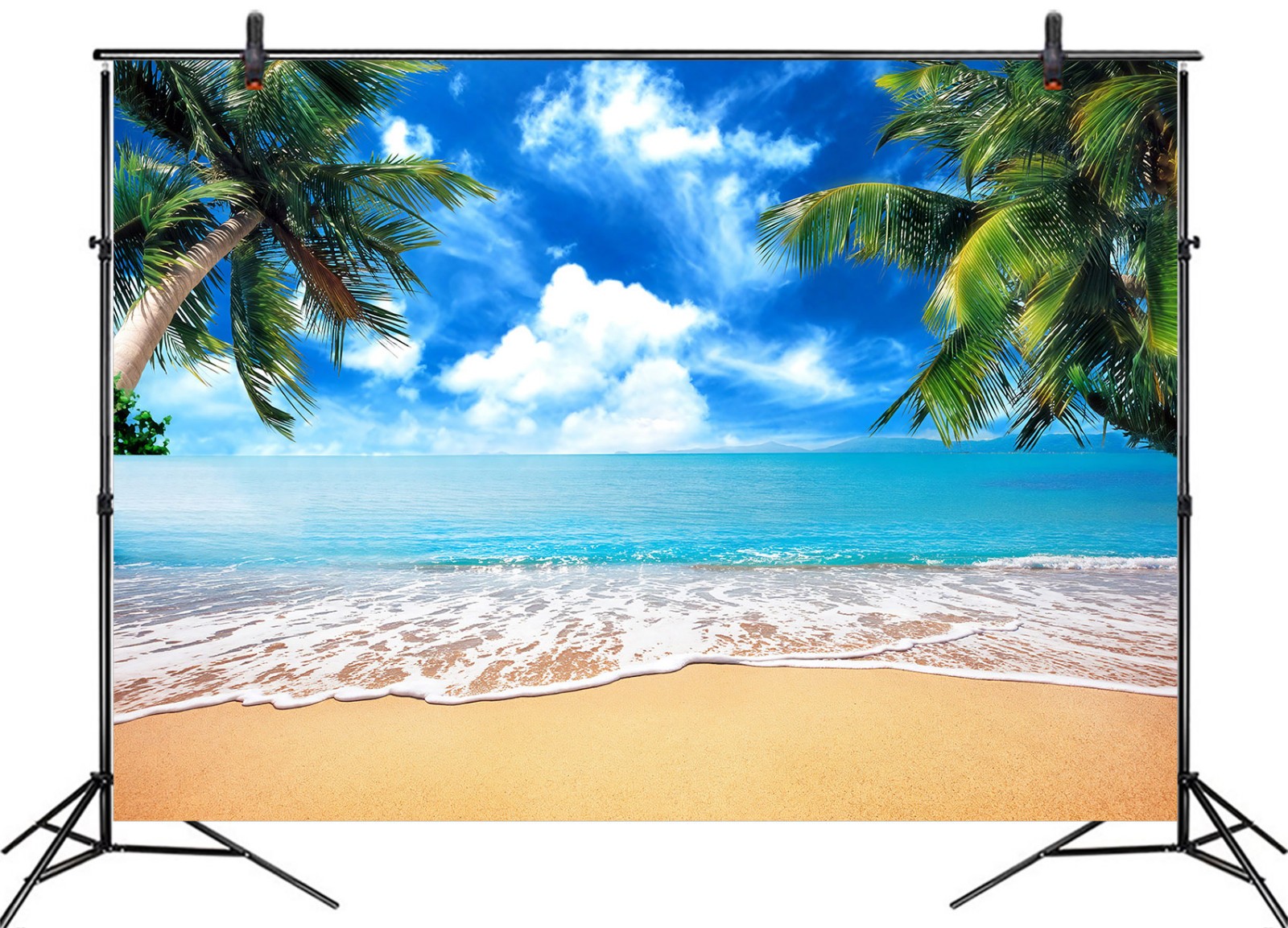 10x8ft Beach Backdrop Tropical Hawaiian Luau Party Background for Photography