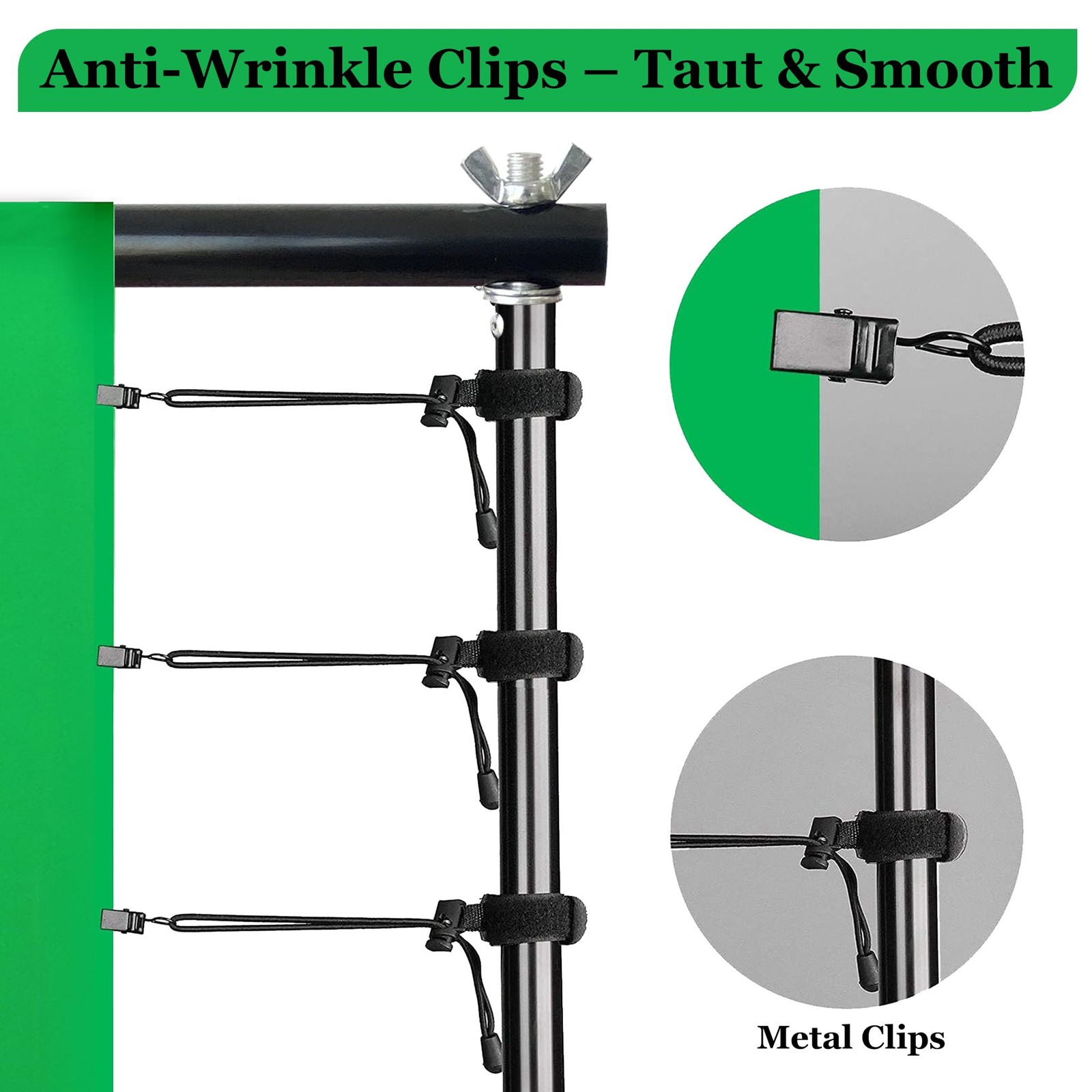 2 in 1 Green Backdrop Stand Kit, 10×8.5 ft Portable Dual Rod Stand kit with 8…