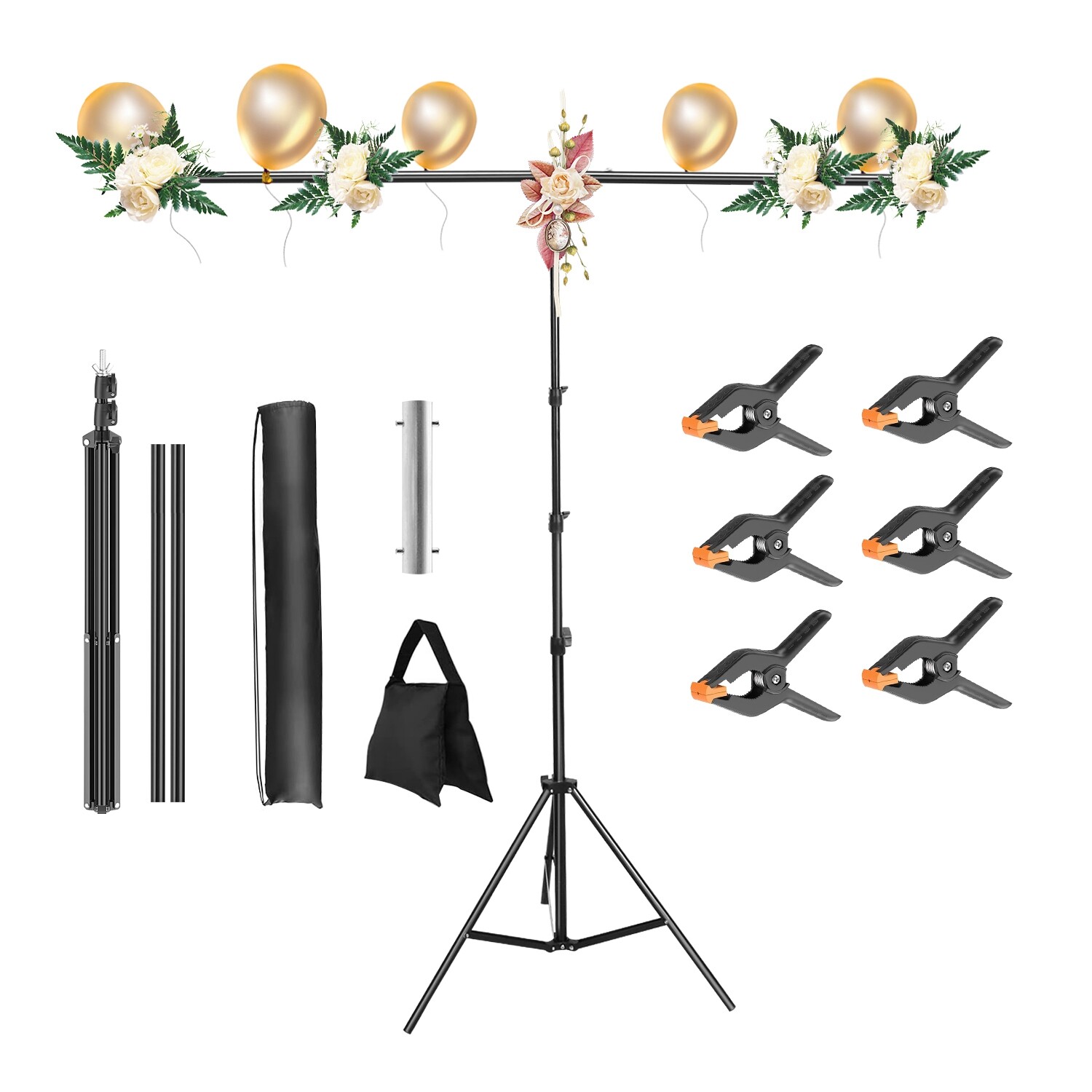 6.5ftx8.5ft Backdrop Stand Photography Studio Background Crossbar Support Kit