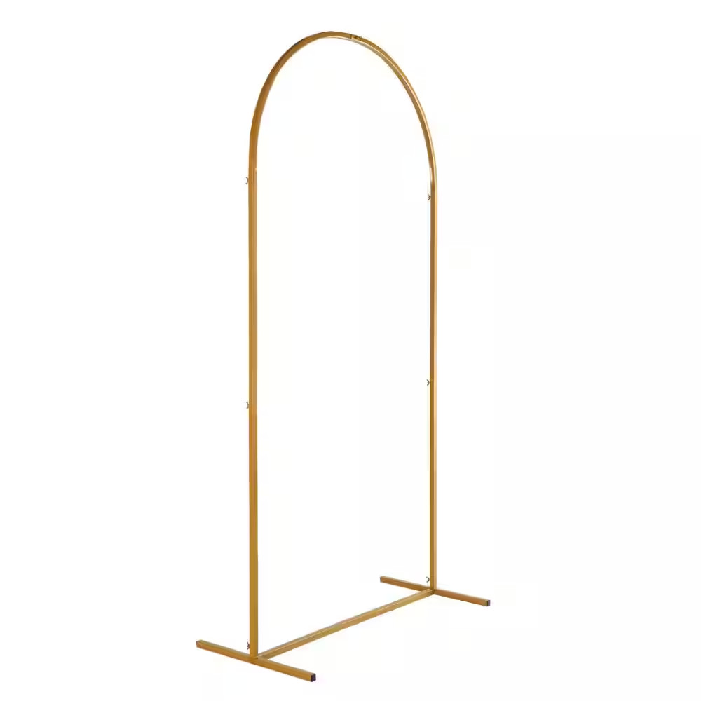 39.36 In. W X 78 In. H Gold Metal Backdrop Stand Arch Arbor