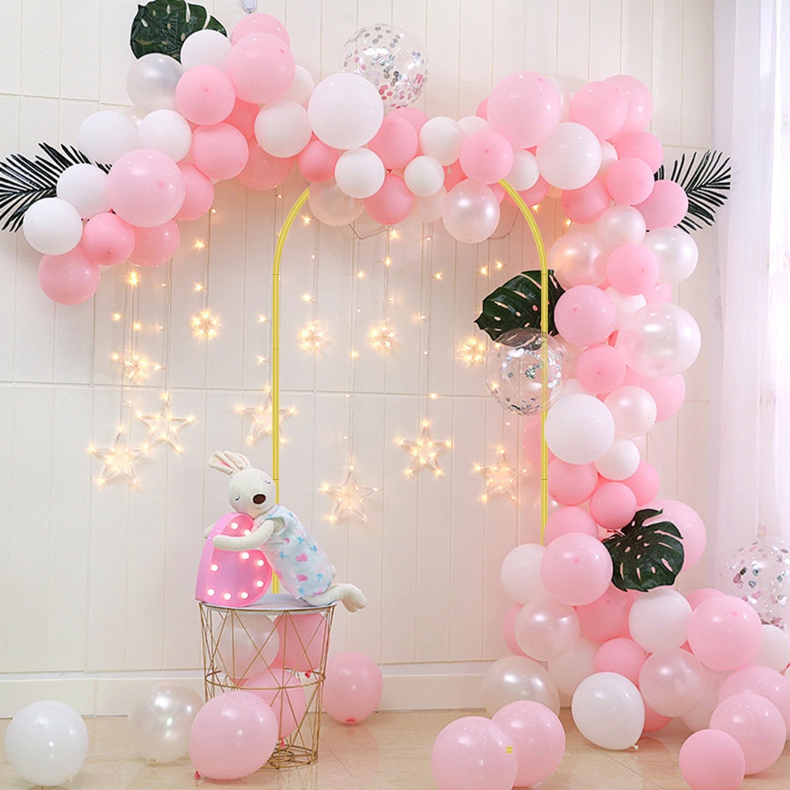 6 FT Metal Arch Backdrop Stand, Wedding Arch Frame for Parties, Birthday, Bab…