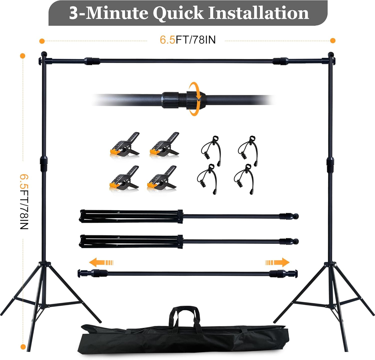 2-In-1 Portable Photo Backdrop Kit with 6X8Ft Abstract Background – Includes 6.5
