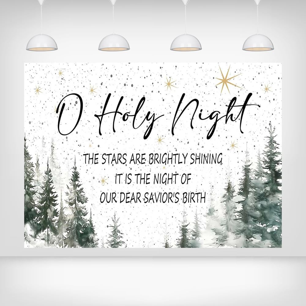 O Holy Night Christmas Backdrop – 7x5ft Religious Holiday Party Decoration Ch…
