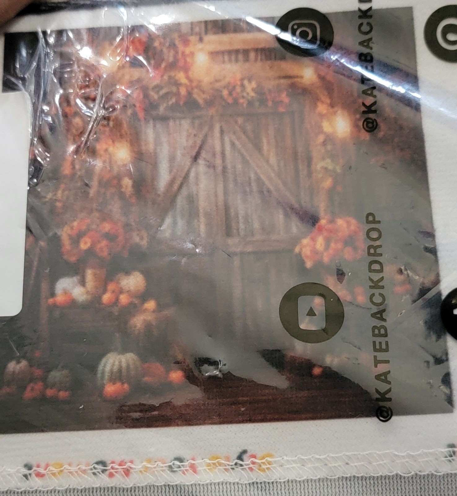 Kate Backdrop Photography Backdrop Fall Harvest Barn Door Pumpkins Scenic Fabric