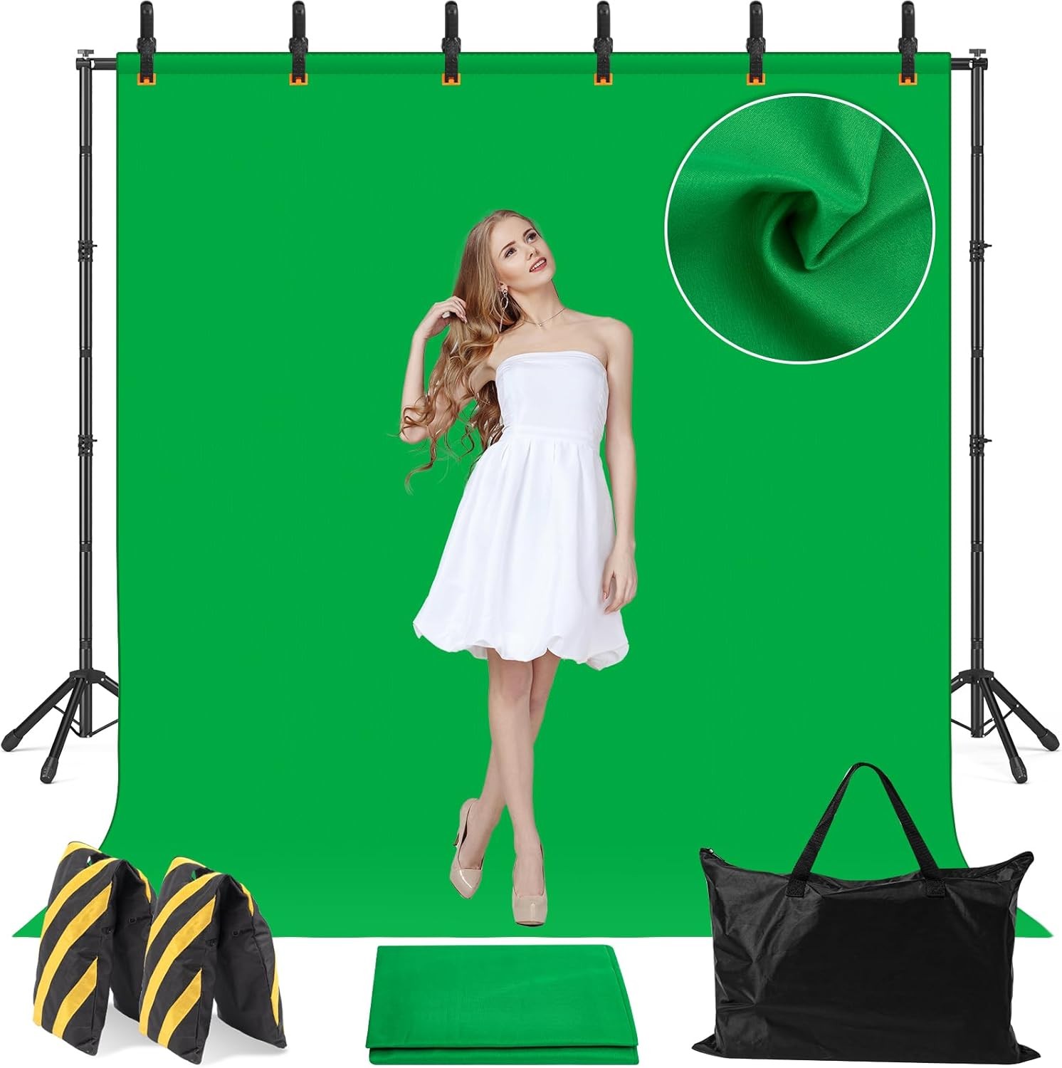 Green Screen Backdrop Stand 10 x 8.5 inch Greenscreen Background for Photography