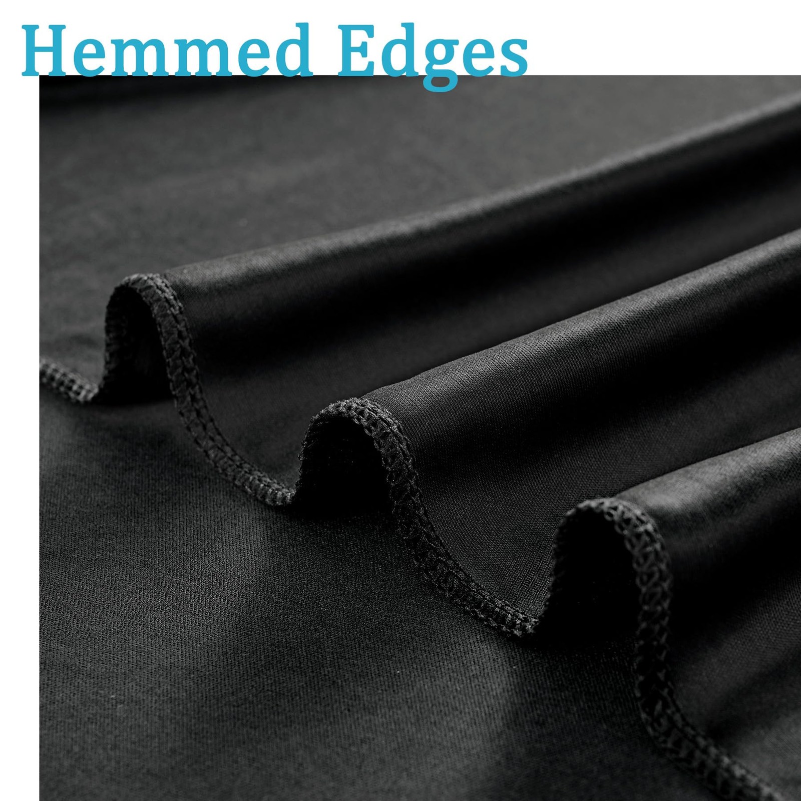30ft x 10ft Wrinkle Free Black Backdrop Curtain for Parties, 30ftx10ft,
