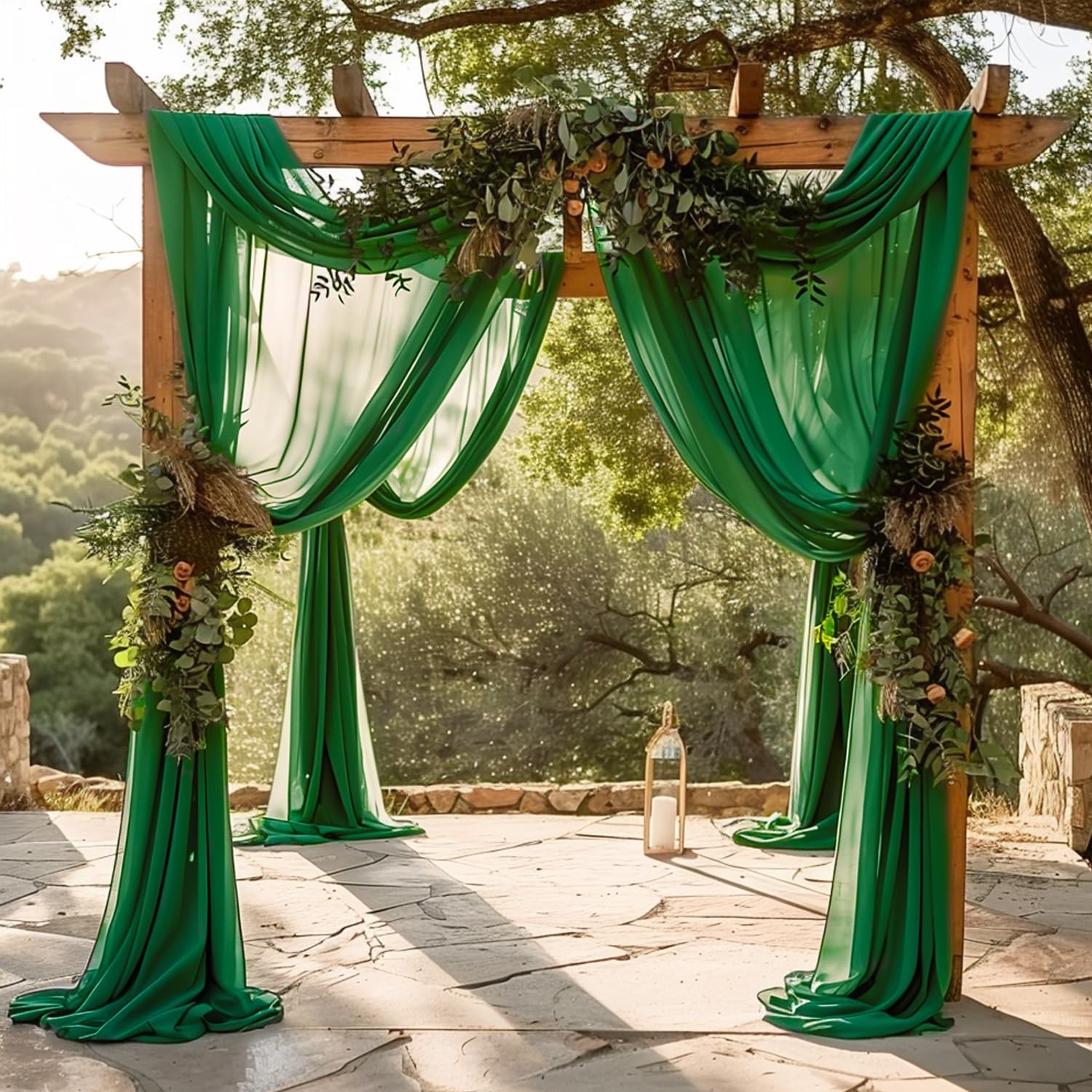 Wedding Arch Draping Fabric 28.7 Inch x 20FT Emerald Green Sheer Backdrop