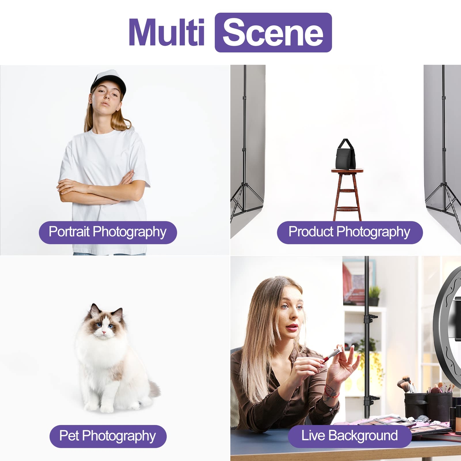 White Matte Seamless Photography Background Paper for Photoshoot, 56 Inch x 13Ft