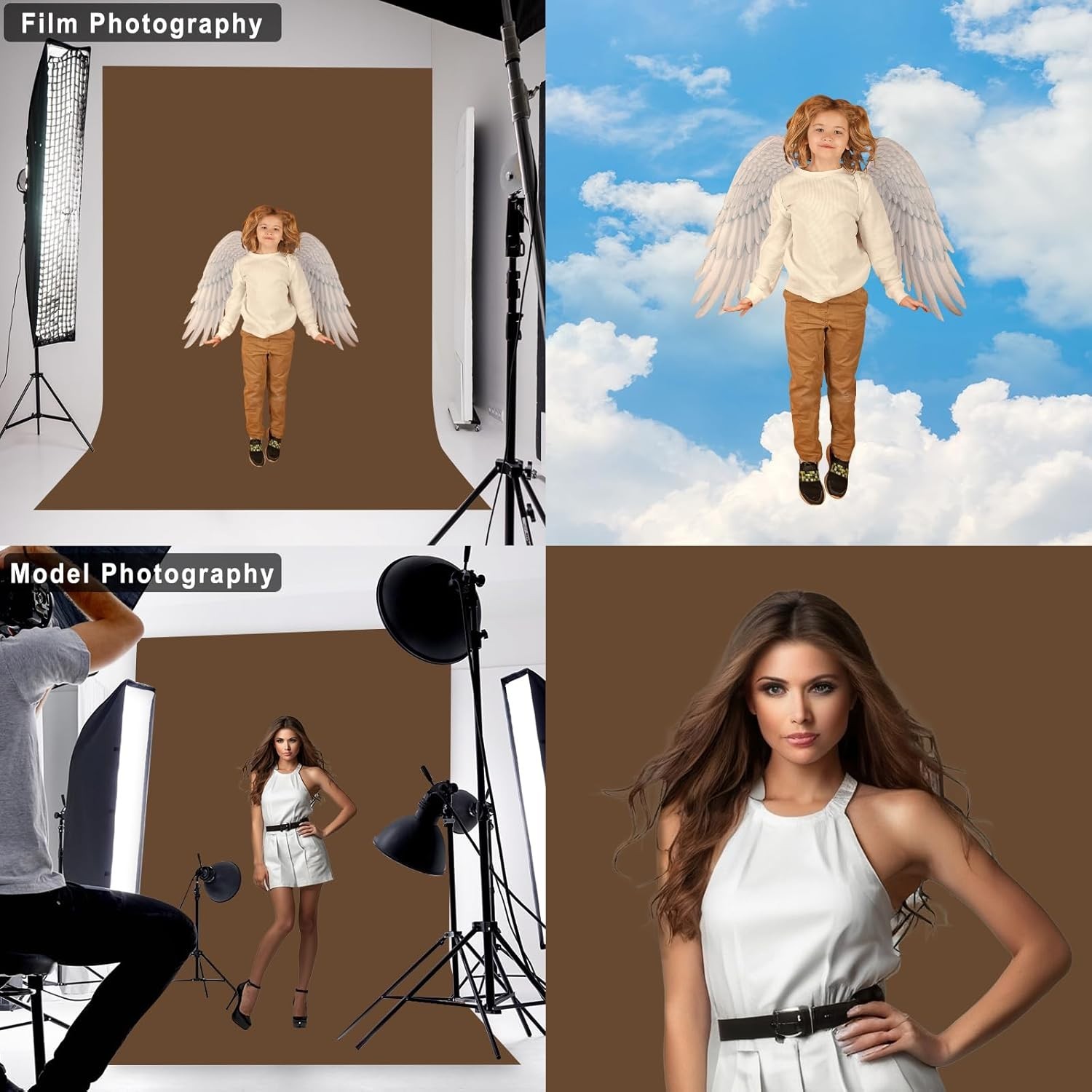 Versatile 5x7FT Brown Backdrop for Weddings, Parties, and Product Photography