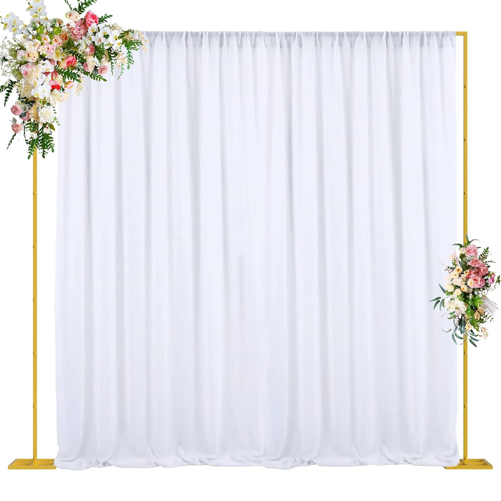 10×10 Gold Backdrop Stand Heavy Duty Pipe Wedding Decor