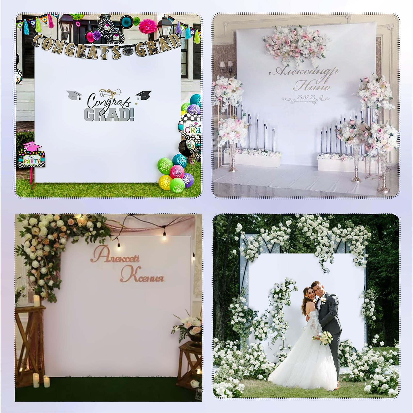 Wedding Arch Cover 6.6×6.6FT, Square Backdrop Cover Spandex Fitted Arch Cover…
