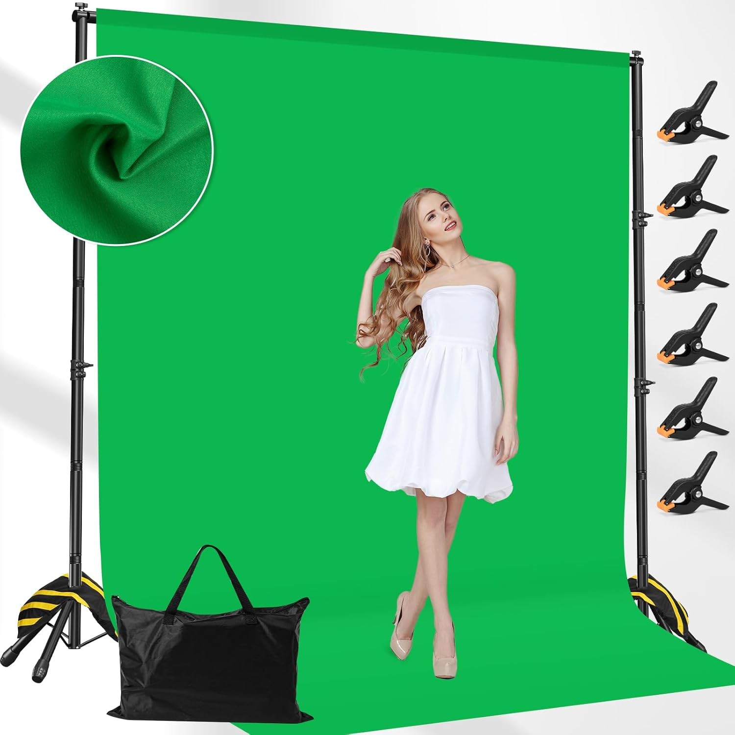 Green Screen Backdrop Stand 10 x 8.5 inch Greenscreen Background for Photography