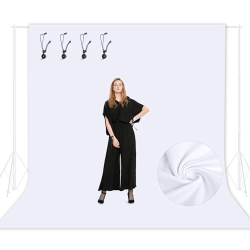 Photo Backdrop for Photography, Large Plain Drapes Party 8.5x10ft White