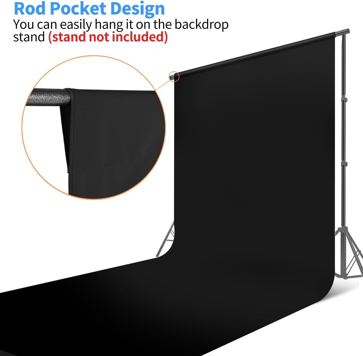 Black Backdrop Background,10×20 ft Black Screen for Photoshoot, Photo Backdro…