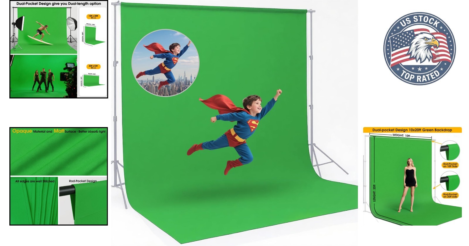 Lightweight 10x20ft Green Screen for Photoshoots & Zoom Meetings – Wrinkle-Free