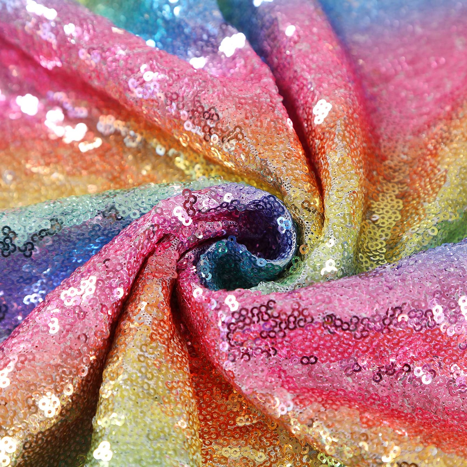 2 PCS 28FT Rainbow Sequin Backdrop Curtains Panels Photography Glitter Decor