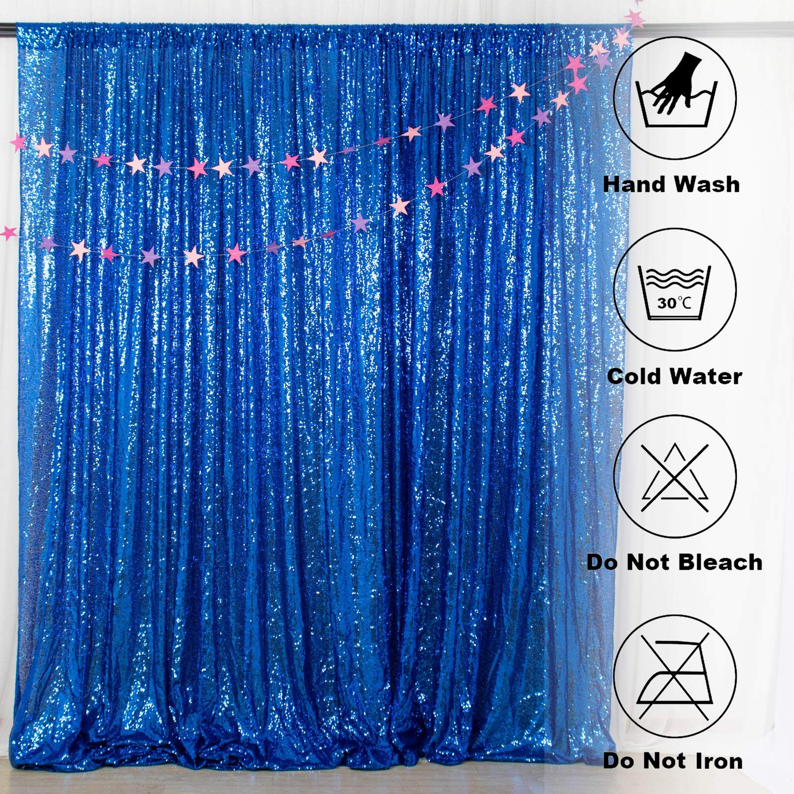 Royal Blue Sequin Photo Booth Backdrop 5x10FT | Glitter Birthday Wedding Part…
