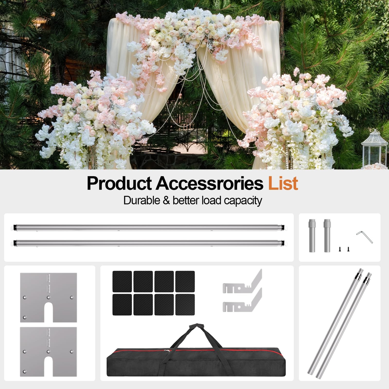 Heavy Duty Backdrop Stand 8.9x10ft, Double Crossbar Pipe and Drape Backdrop S…