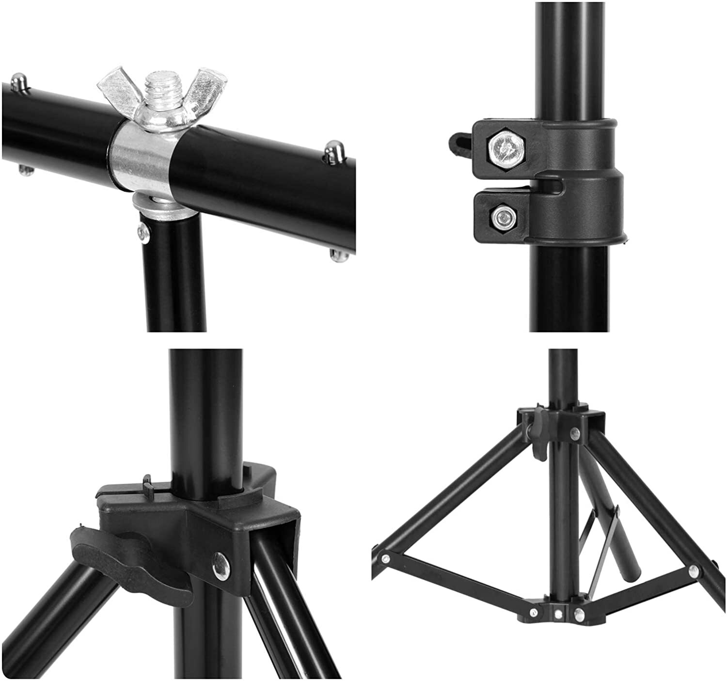 US 6.5×6.5feet/2x2m T-Shaped Photo Backdrop Background Stand with Four Clip Kit