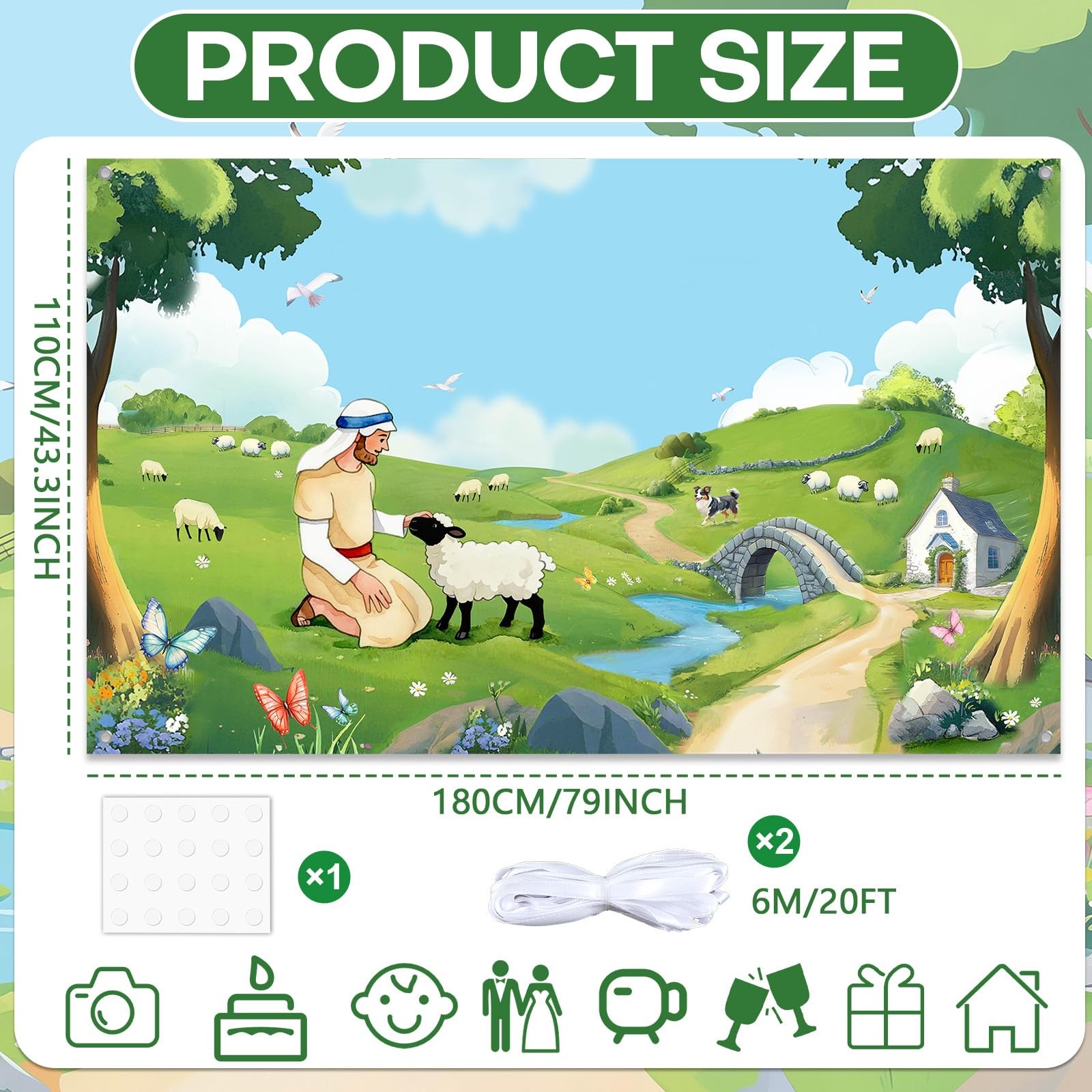 VBS 2026 Emerald Banner Backdrop Vacation Bible Christian Photography Backdro…