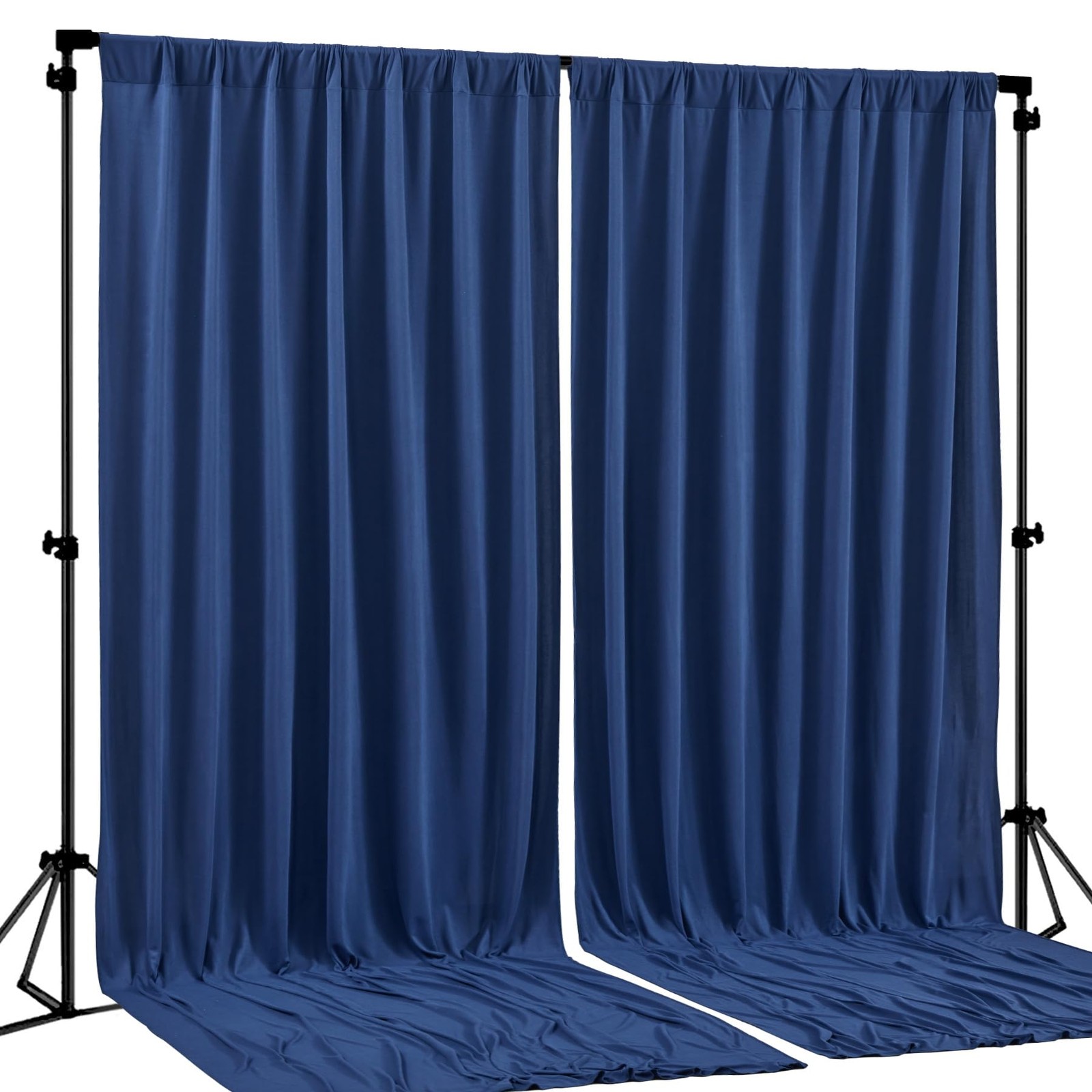 Navy Blue Backdrop Curtains–Free Navy Blue Curtains Polyester Photography Dr…
