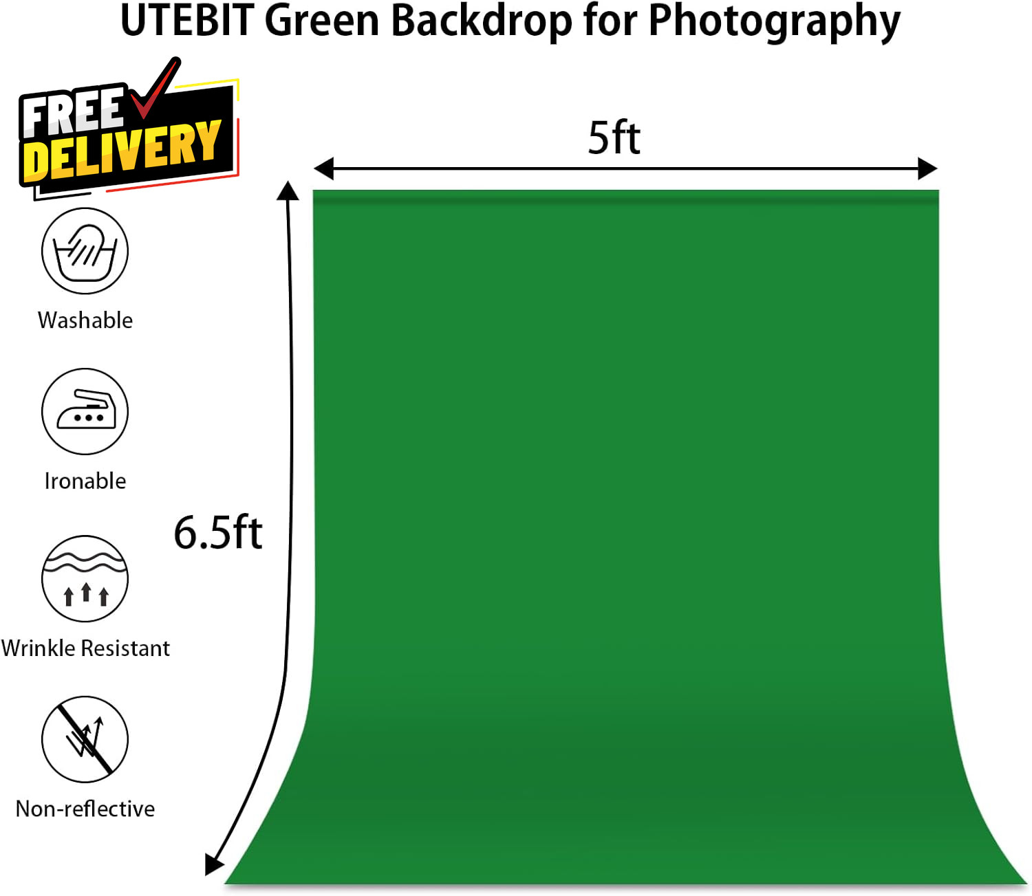 Green Backdrop 5 X 6.5Ft Screen Cloth Background Tiny Screen Sheet for V……..