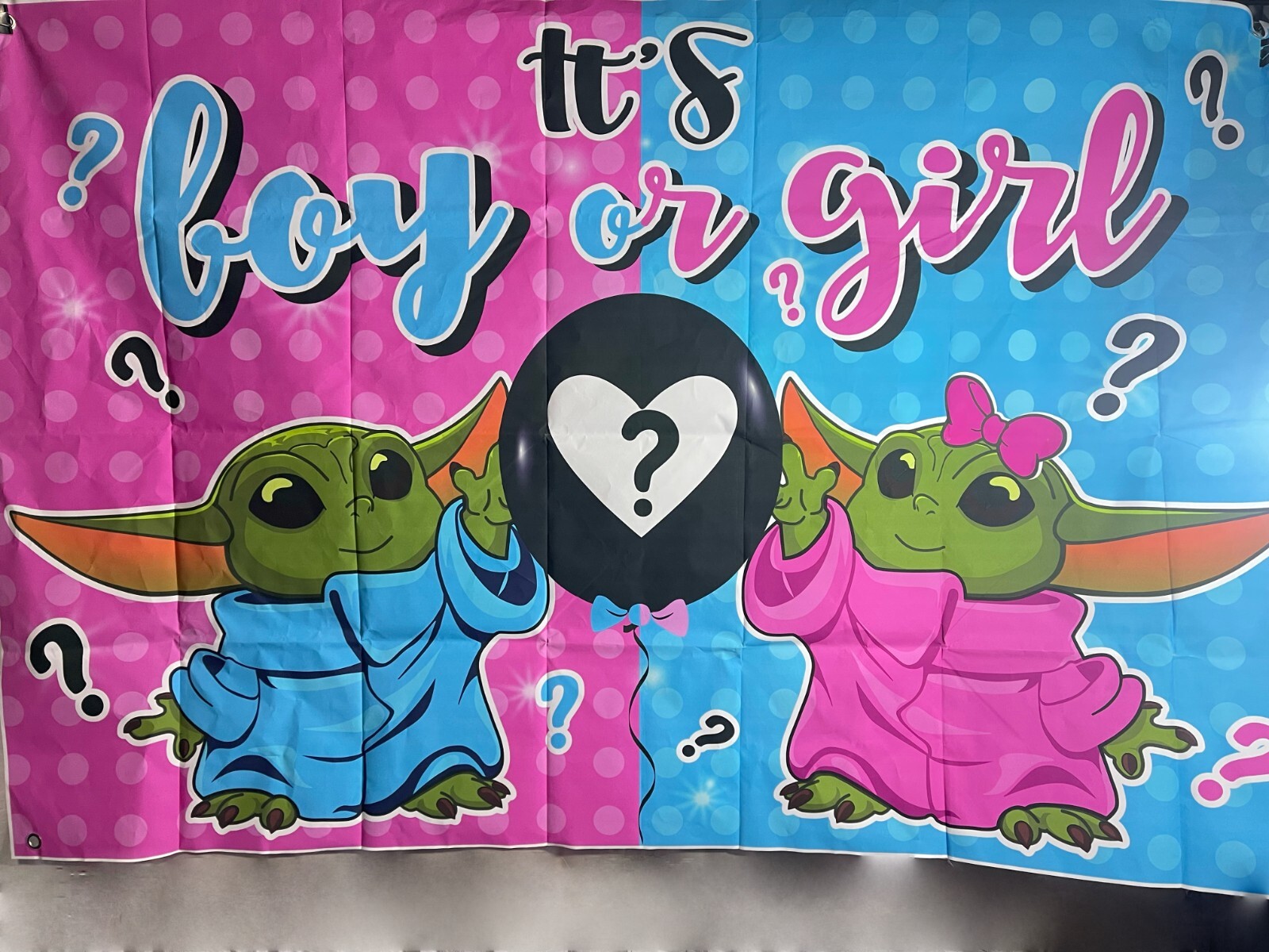 Boy or girl baby Yoda Backdrop Banner Background Cartoon Decoration