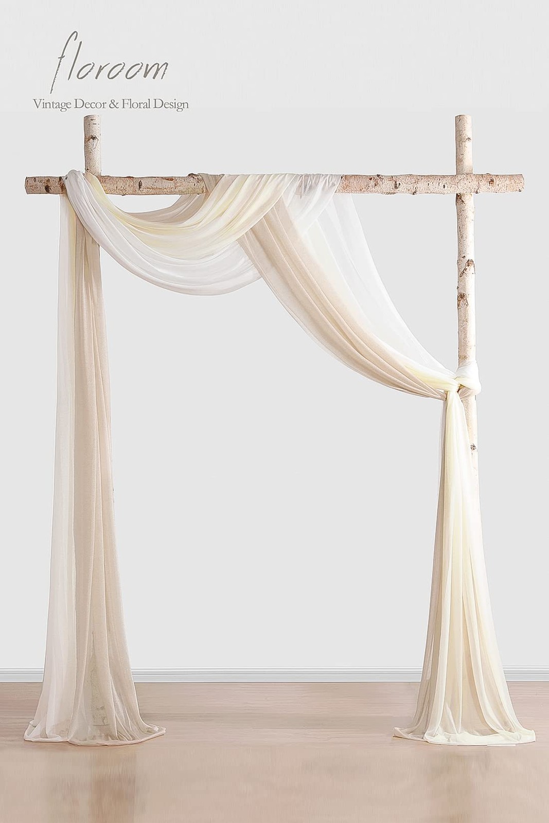 Wedding Arch Draping Fabric 3 Panels 20Ft Chiffon Fabric Drapes Arbor Drapery…