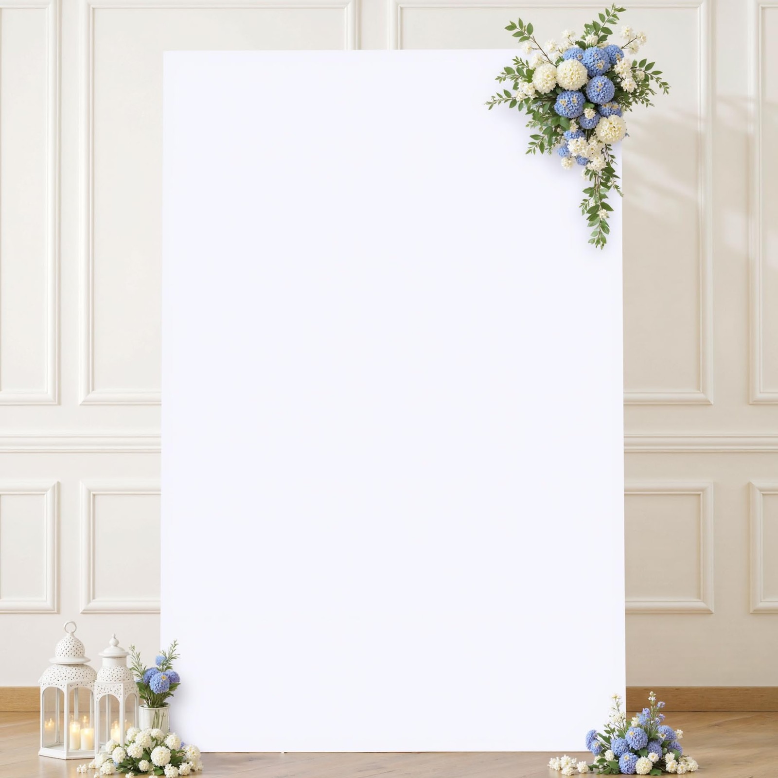 Square Arch Backdrop Cover, 6.6FT x 4FT White Stretchy Spandex Fitted Square …