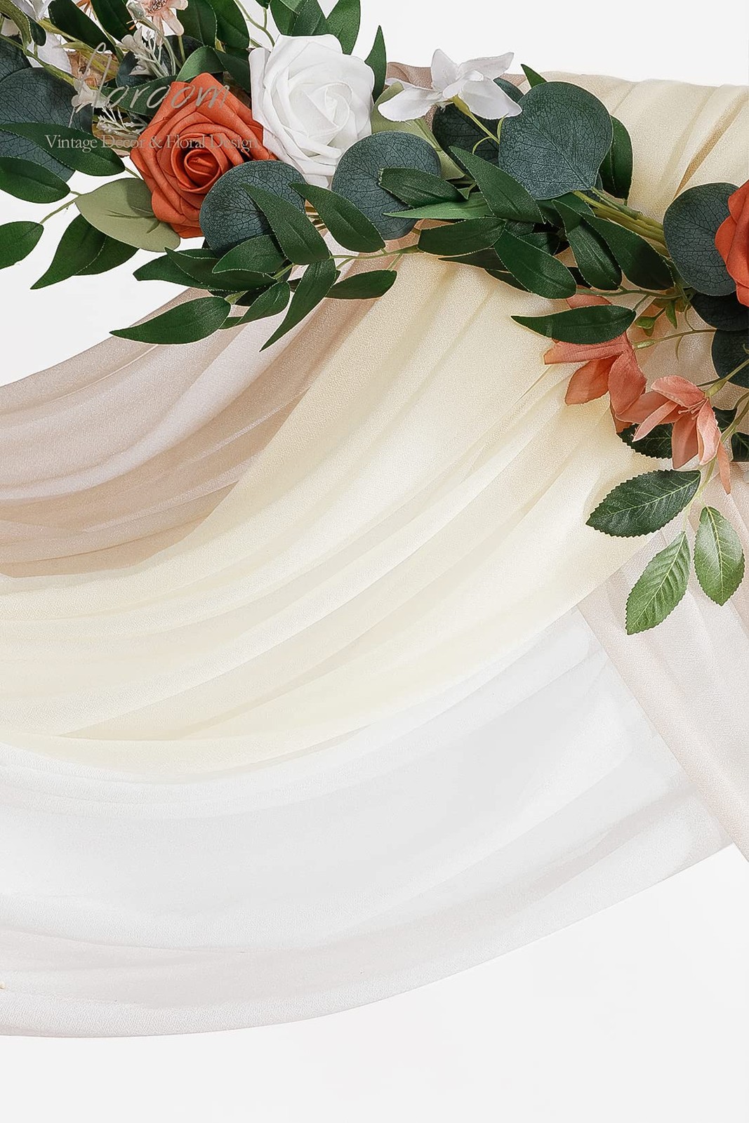 Wedding Arch Draping Fabric 3 Panels 20Ft Chiffon Fabric Drapes Arbor Drapery…