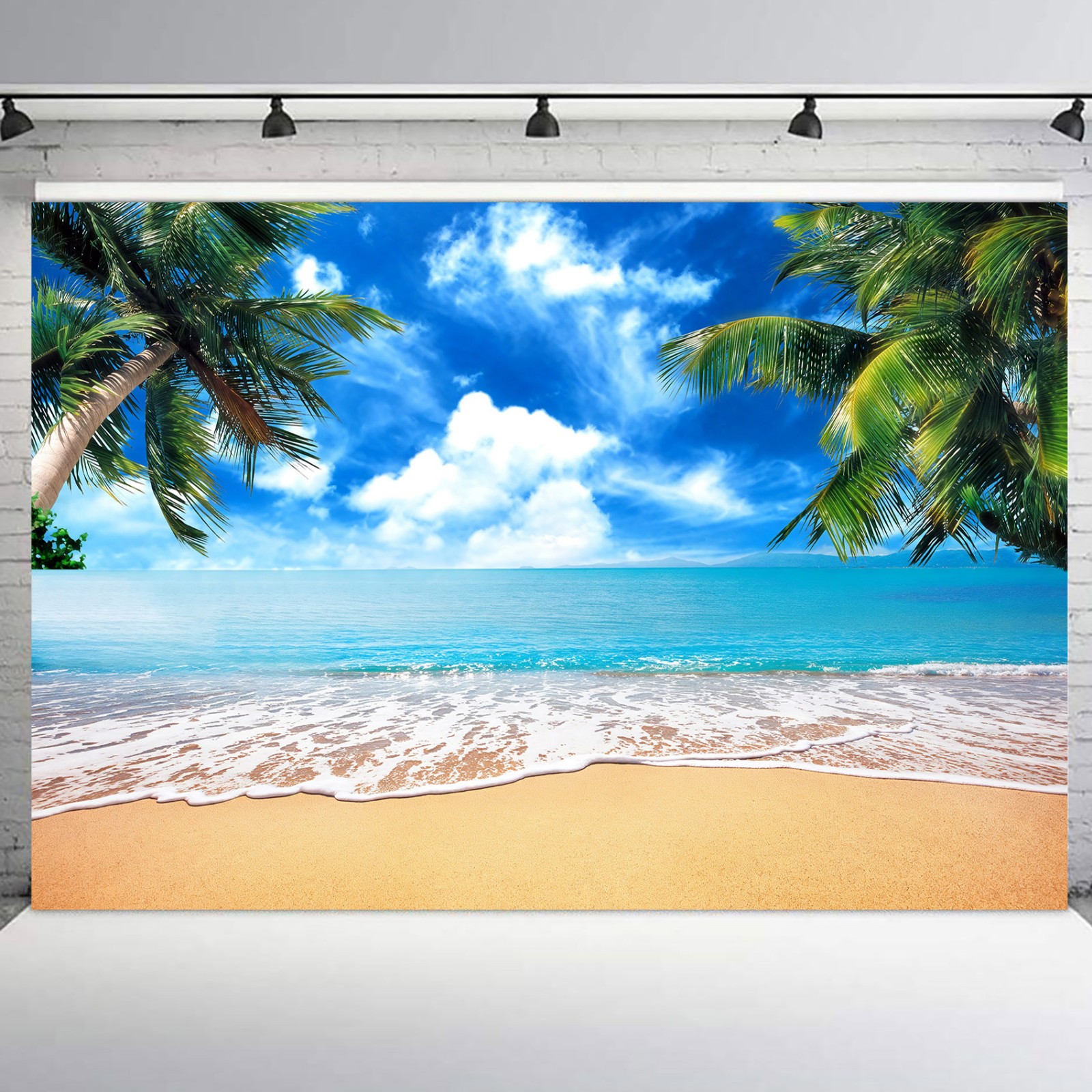 10x8ft Beach Backdrop Tropical Hawaiian Luau Party Background for Photography