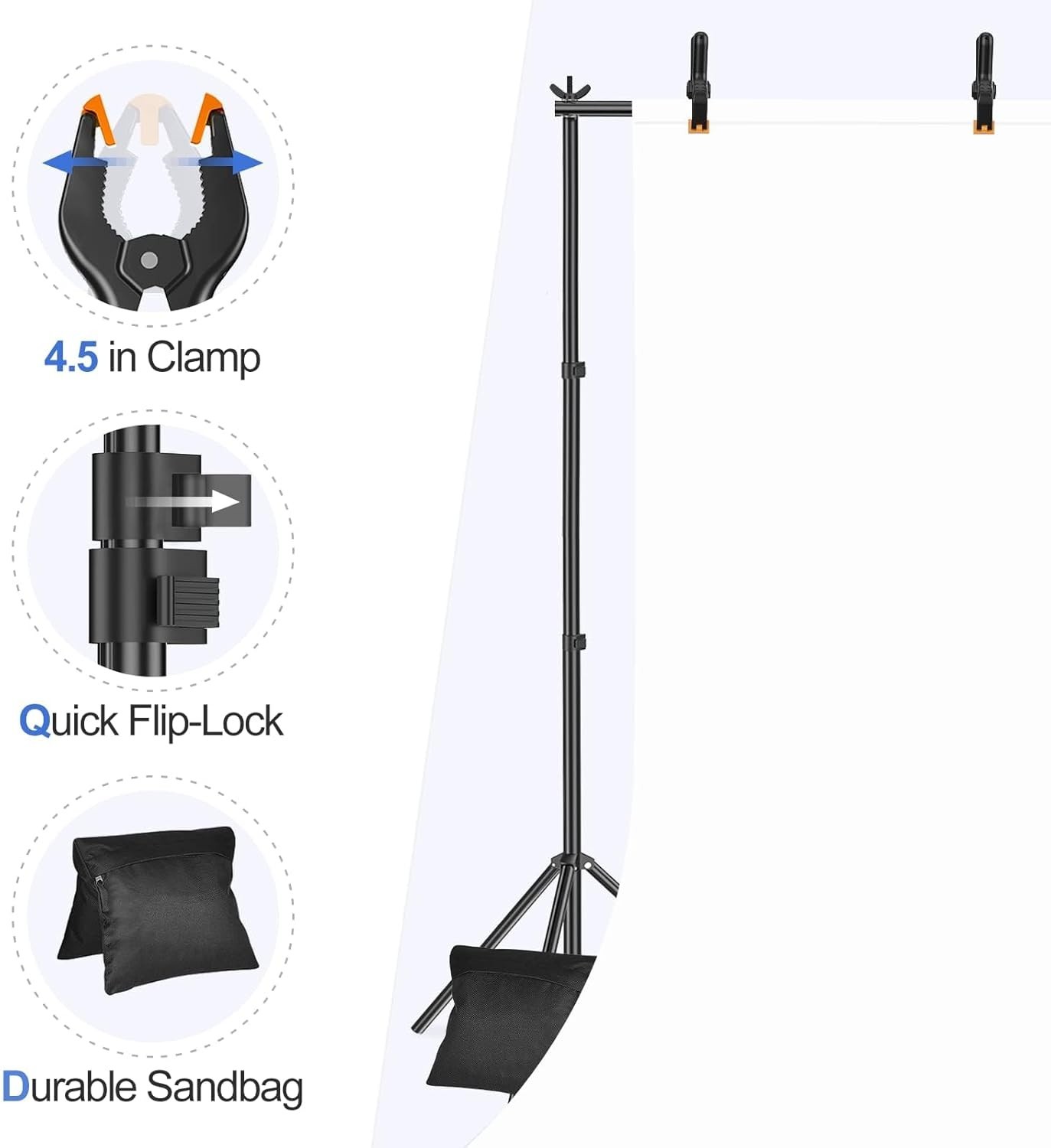 Professional Grade 10×7.8ft Backdrop Support Stand for Events & Weddings