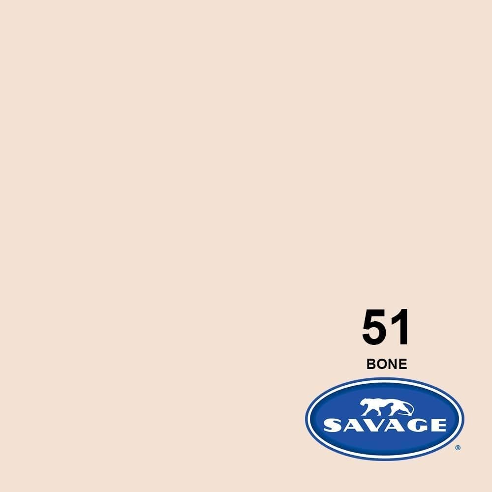 Savage Seamless Background Paper – #51 Bone (107″ x 36′) w/ 2″ x 4yd Black Tape