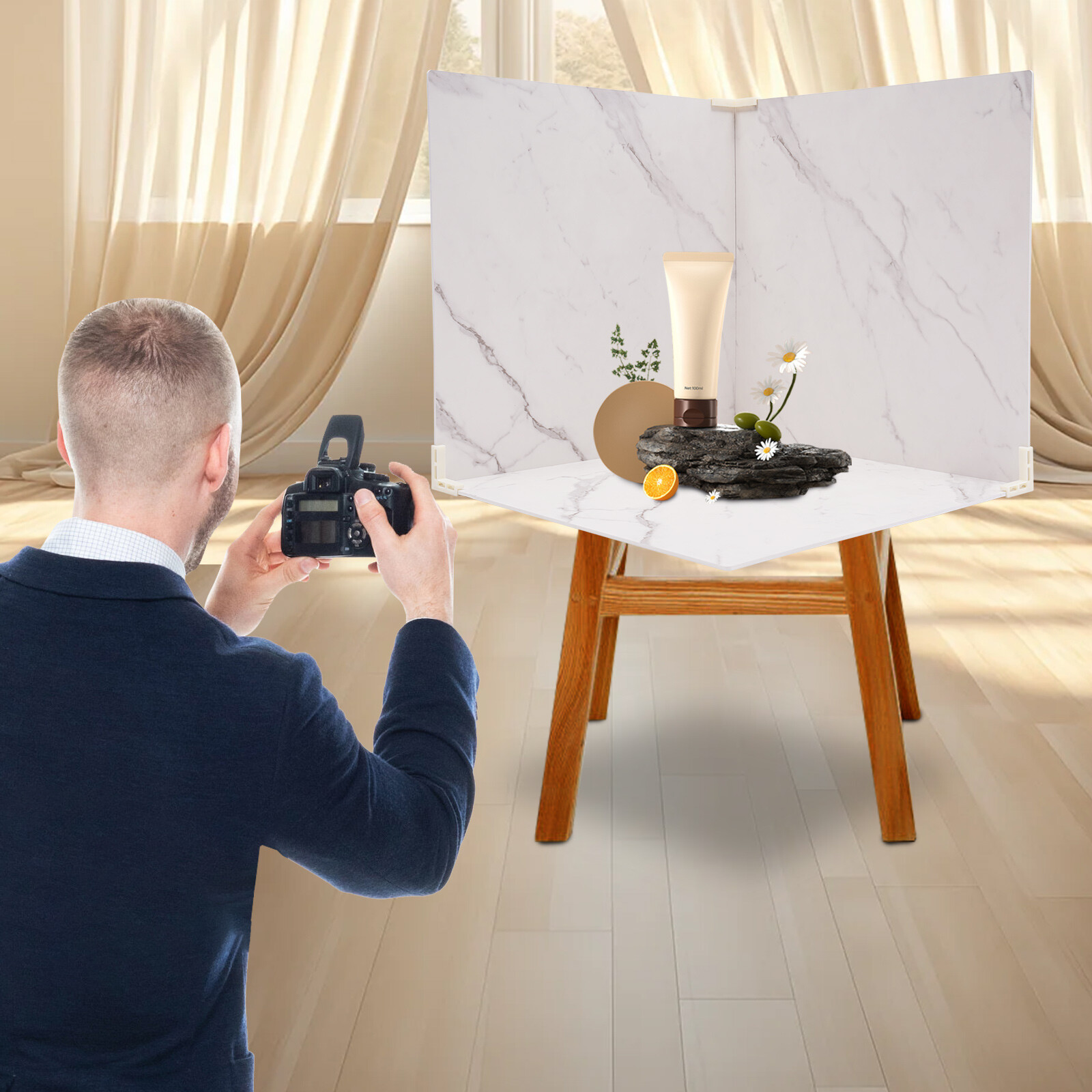 Photo Shooting PVC Double-sided Photography Backdrops Shooting Tool 60cm*60 cm