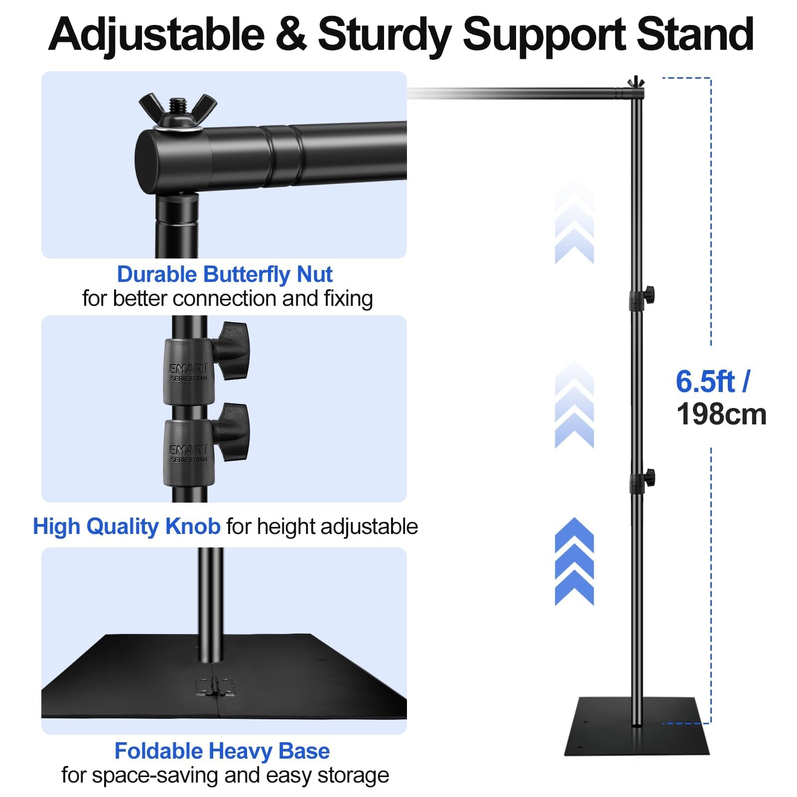 Backdrop Stand, 6.5×10 ft Adjustable Photo Background Pipe and Drape Photogra…