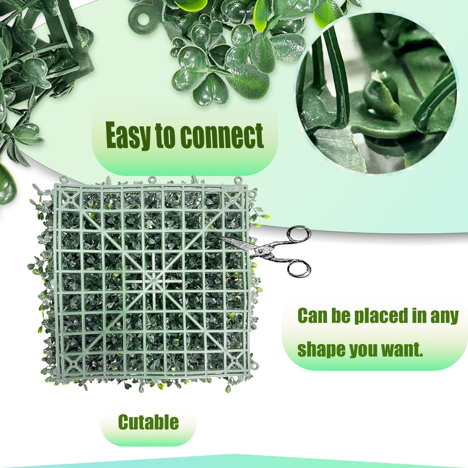 10″x10″ Artificial Grass Wall Backdrop – UV-Resistant Faux Greenery Panels for I