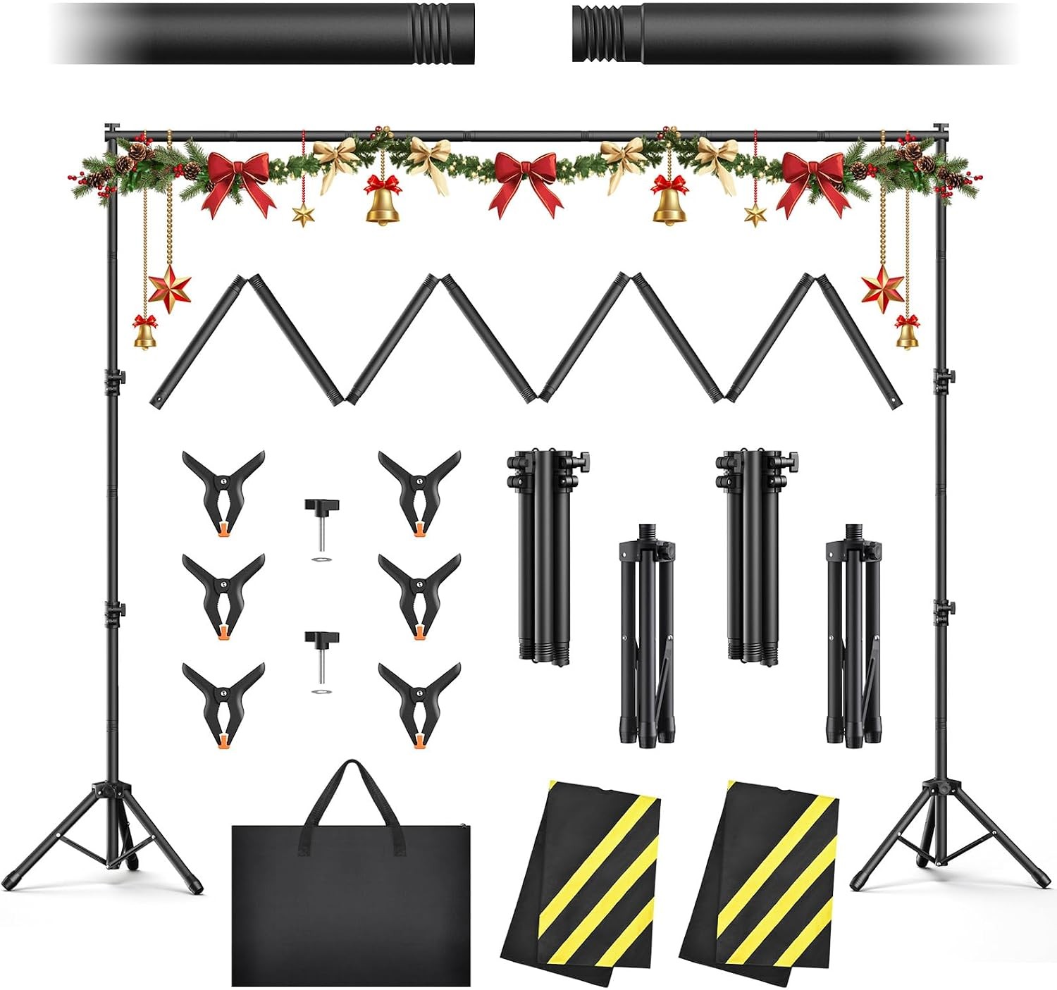 Backdrop Stand 10×7.5ft(WxH Heavy Duty Adjustable Photo Back Drop Stand kit