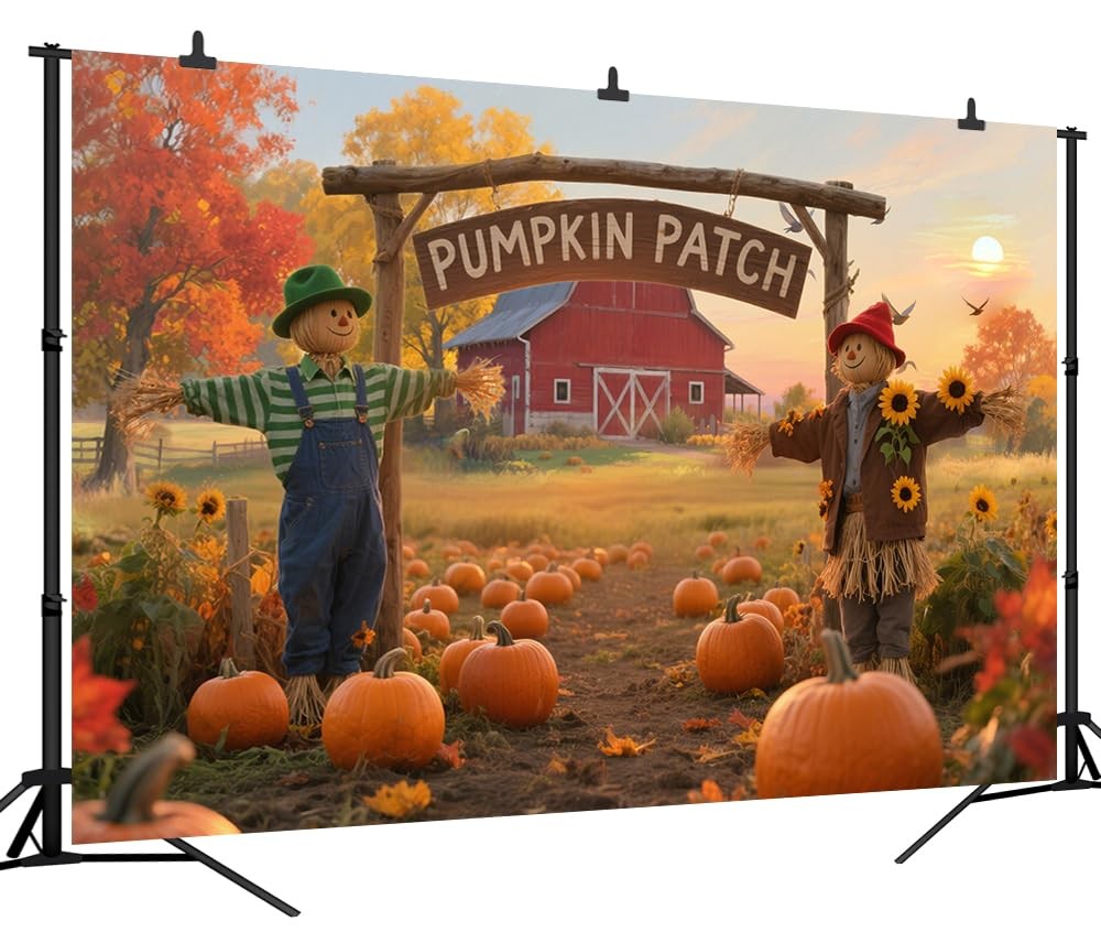 Fall Thanksgiving Backdrop 7×5 FT Pumpkin Patch Harvest Rural Background Prop