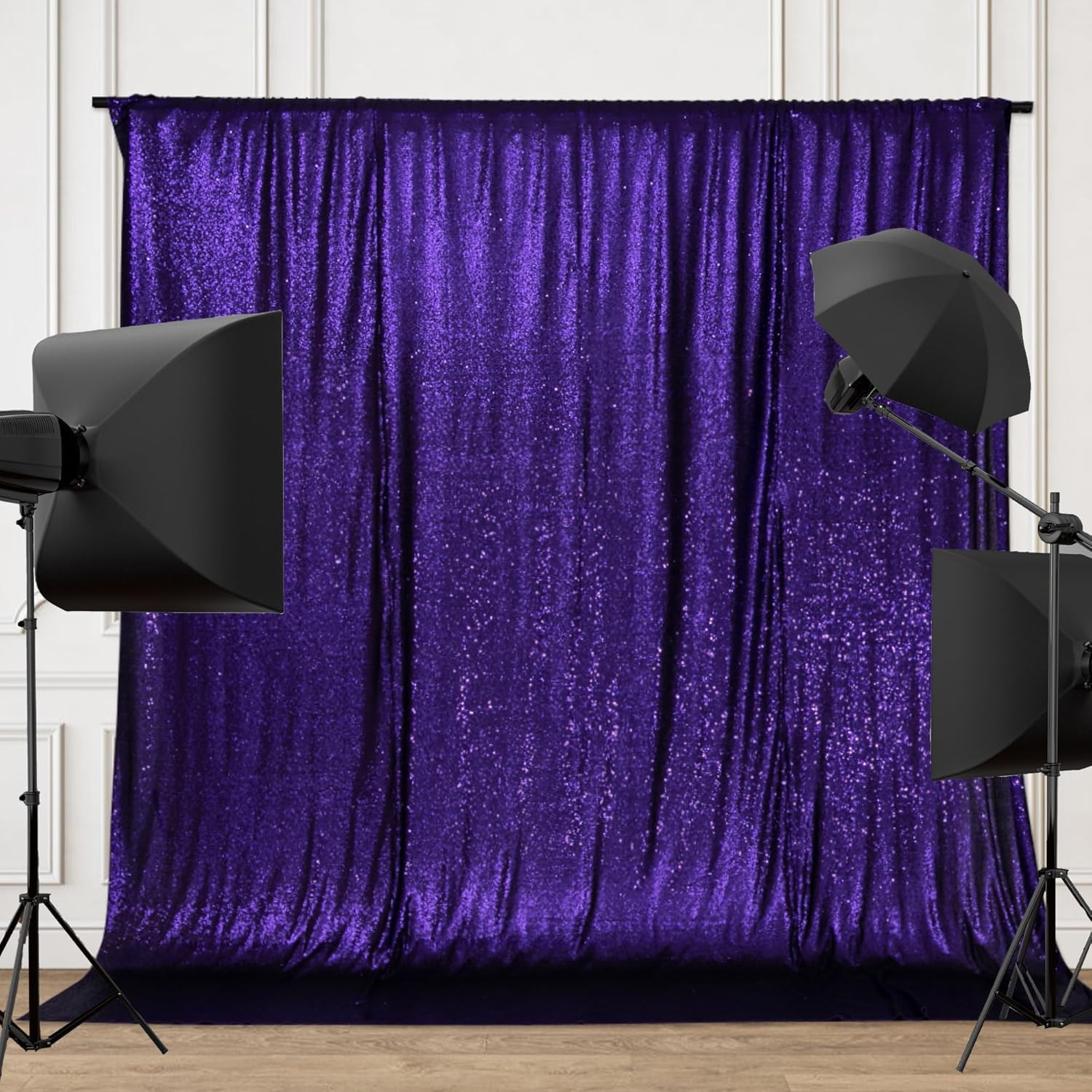 Purple Sequin Backdrop Sparkly Photography Glitter Back Drop Curtain Special Eve