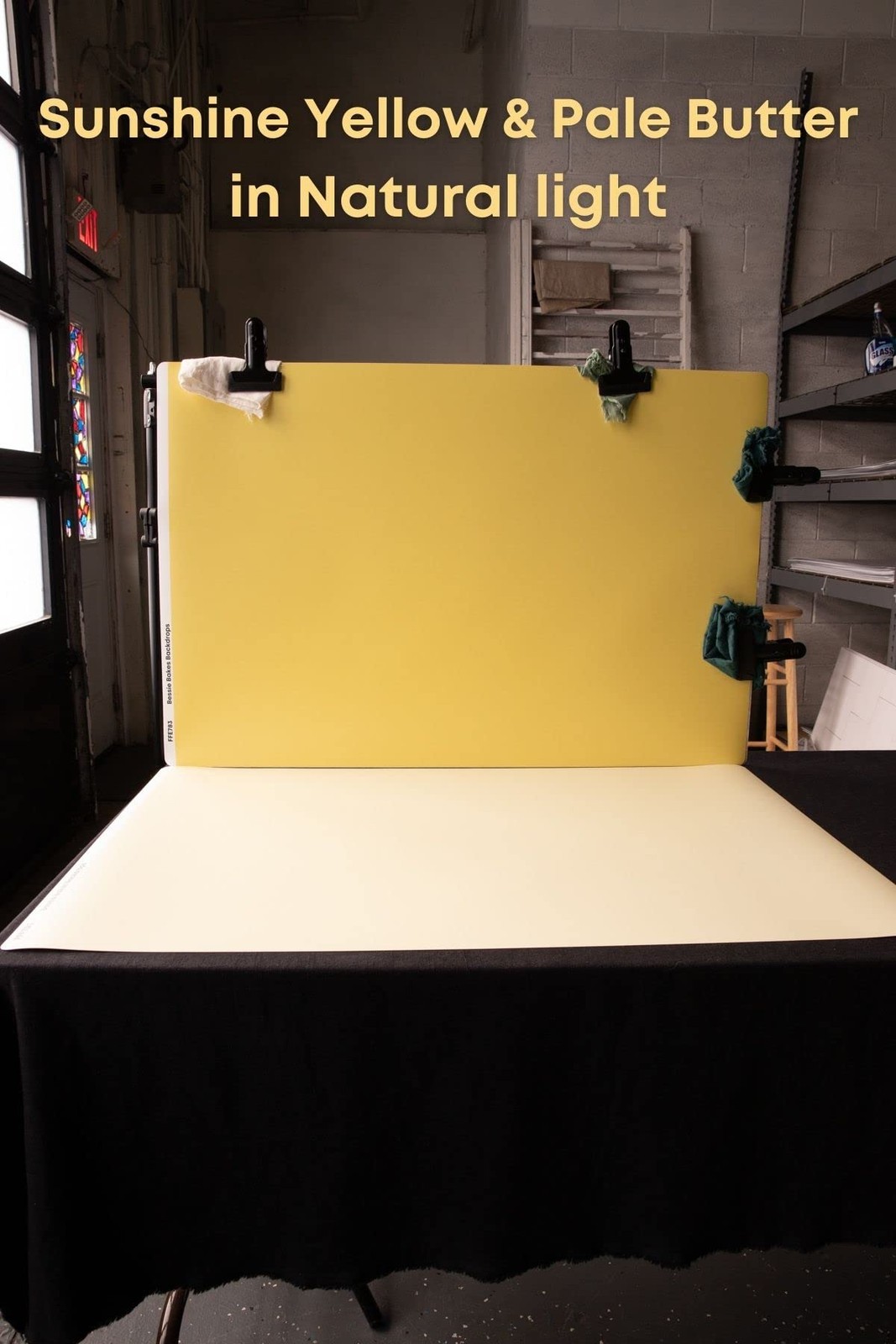 Bessie Bakes Sunshine Yellow Solid Color Roll-Up 2 Feet x 3 Feet Photography …