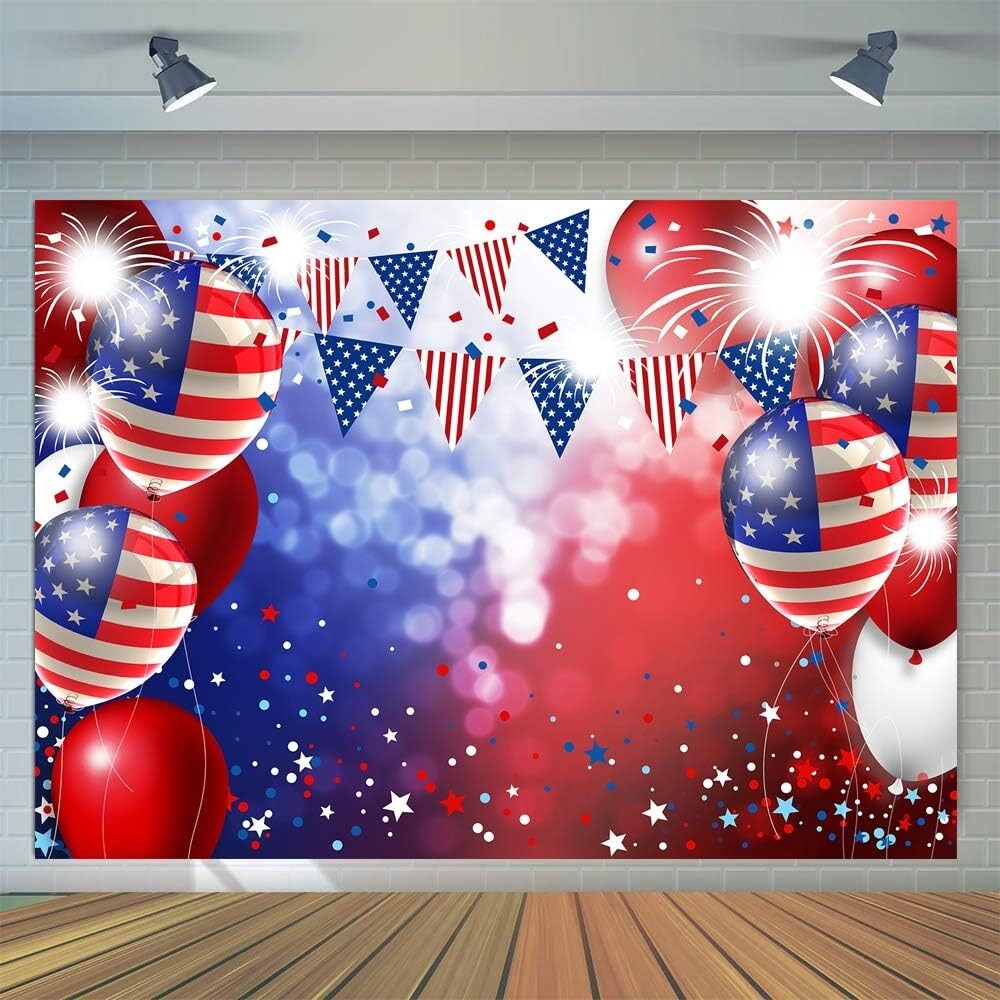 7X5ft American Flag Backdrop Independence Day Background Photography 4th of J…