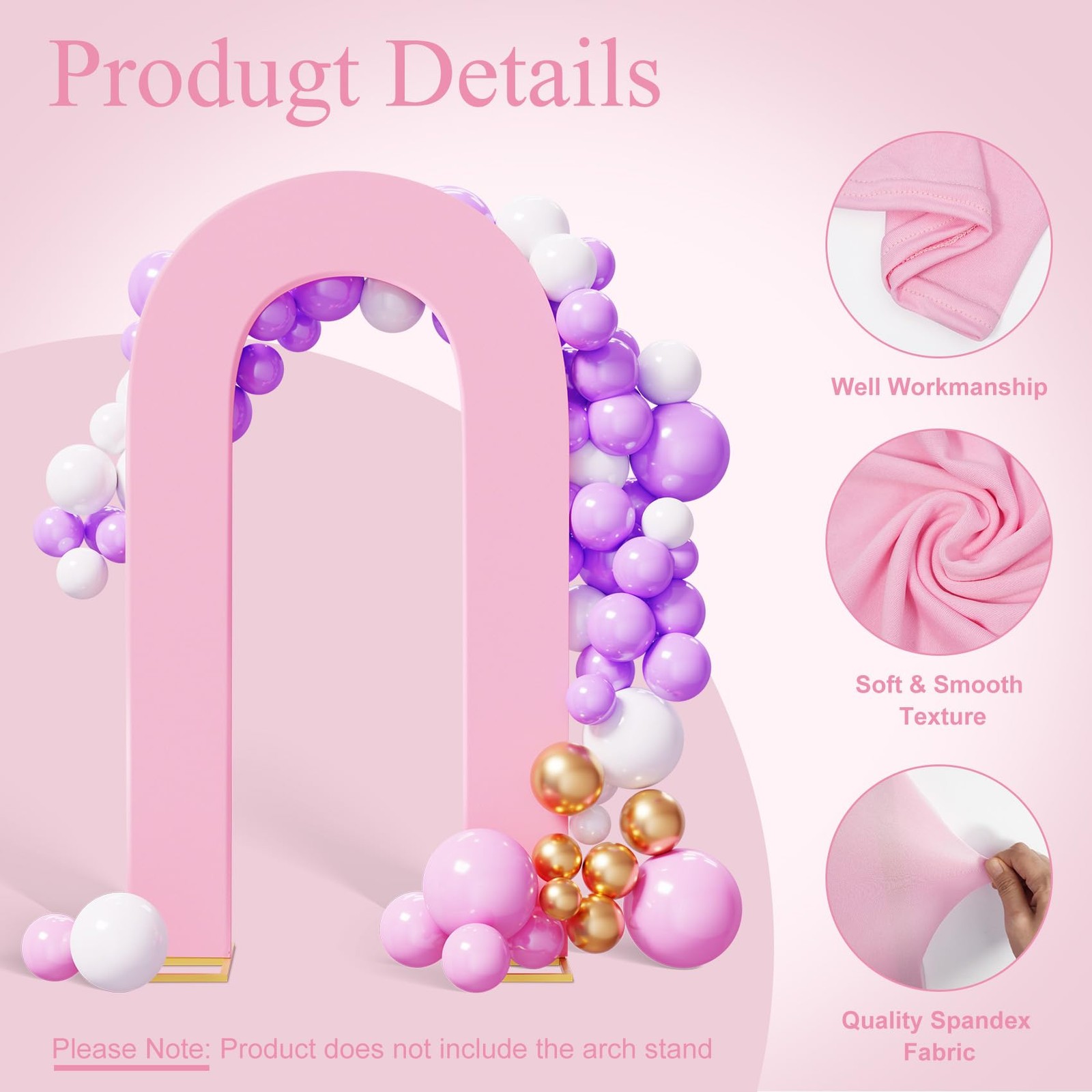 7.2FT Spandex Open Arch Backdrop Cover，U-Shaped 2-Sided Backdrop Cover，Round …