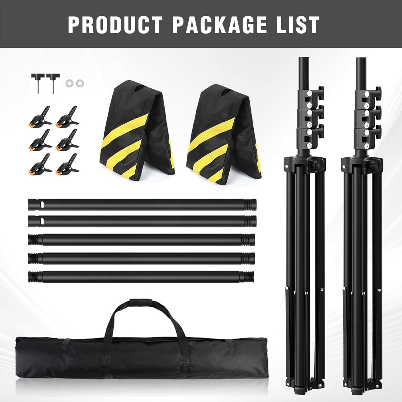 10FT Adjustable Photography Background Stand Photo Backdrop Holder With Sandbags